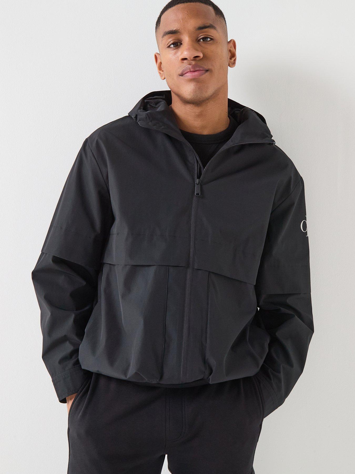 Calvin Klein Jeans Ripstop Hooded Windbreaker Jacket - Black