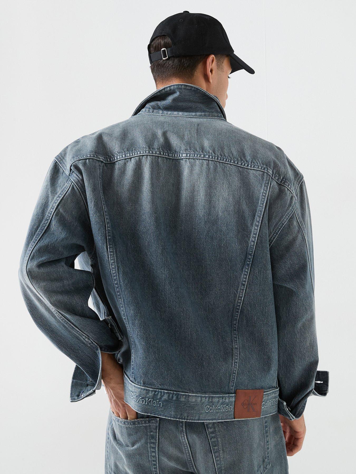 Image 2 of 6 of Calvin Klein Jeans 90S Ash Stone Trucker Jacket - Ash Stone - Blue