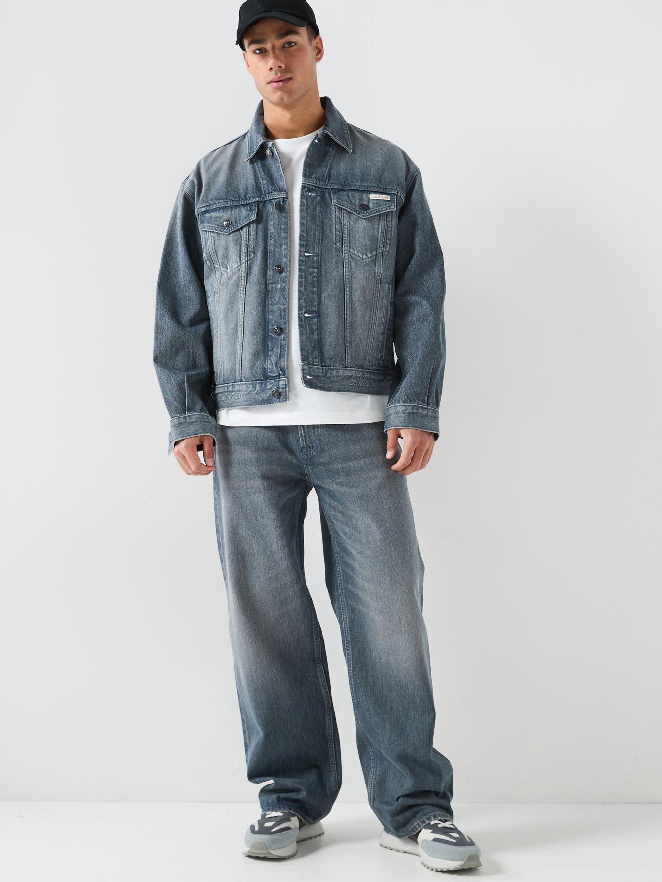 Image 3 of 6 of Calvin Klein Jeans 90S Ash Stone Trucker Jacket - Ash Stone - Blue