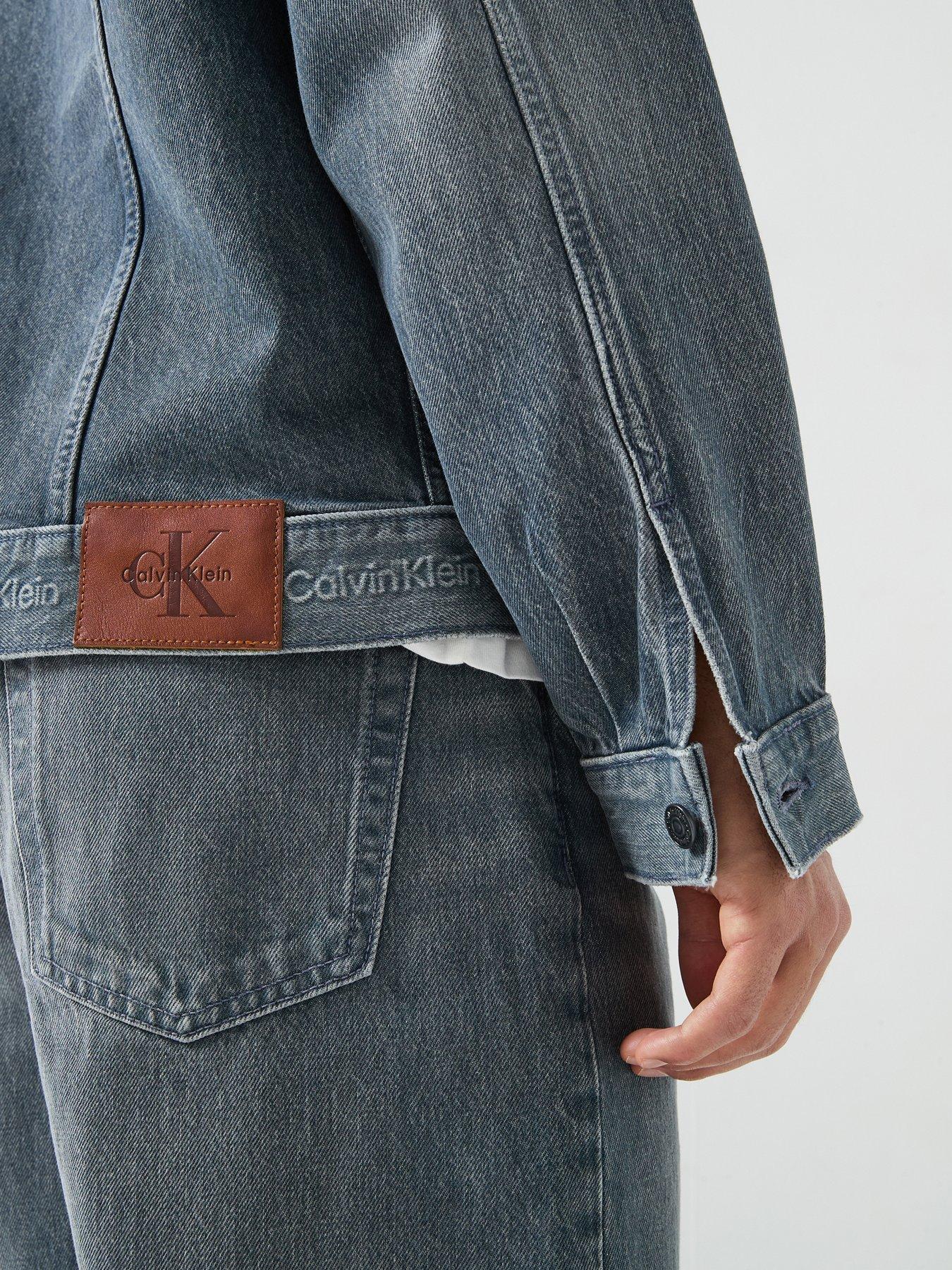 Image 6 of 6 of Calvin Klein Jeans 90S Ash Stone Trucker Jacket - Ash Stone - Blue
