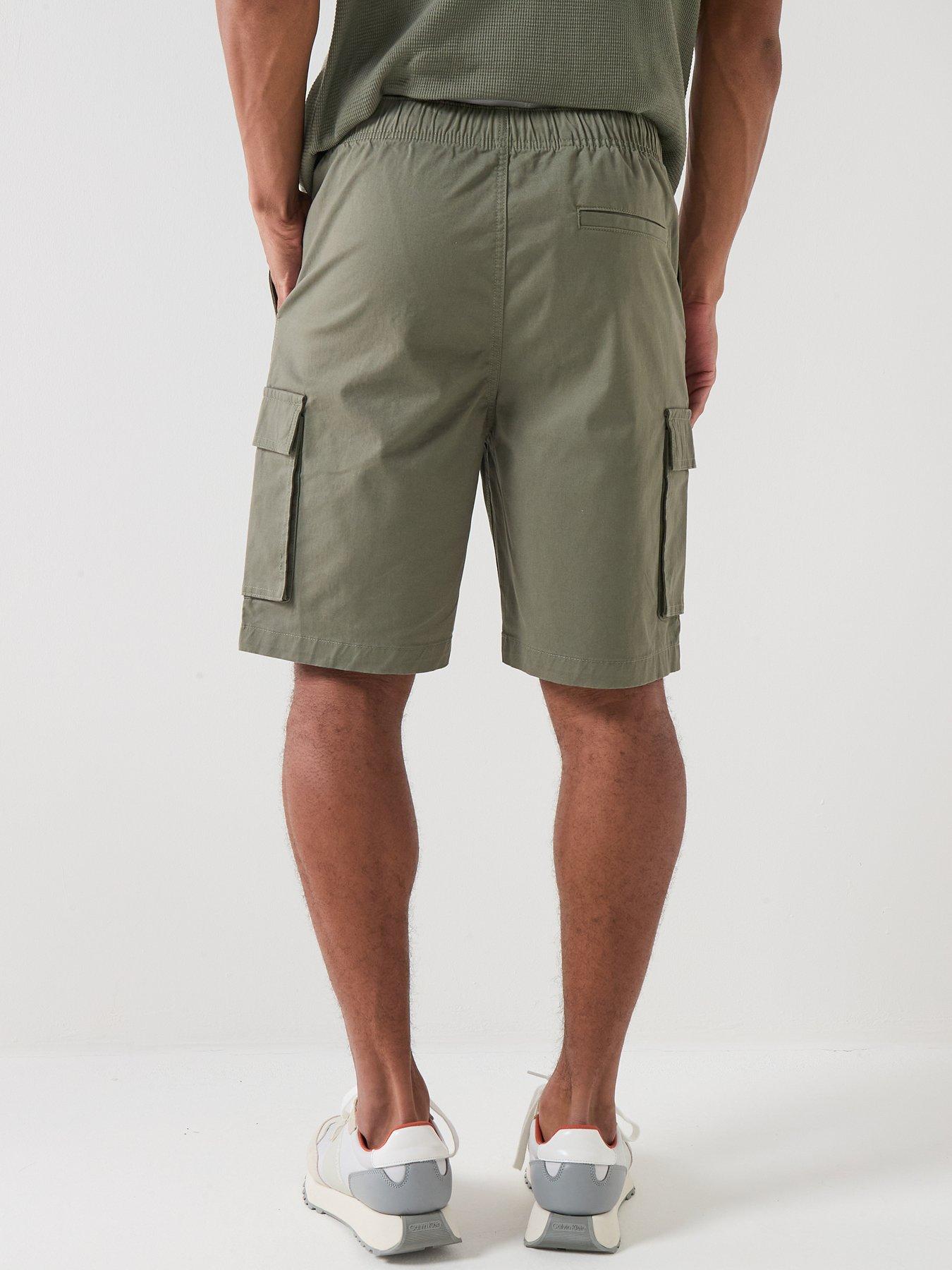 Image 2 of 5 of Calvin Klein Jeans Straight Cotton Cargo Shorts - Dusty Olive