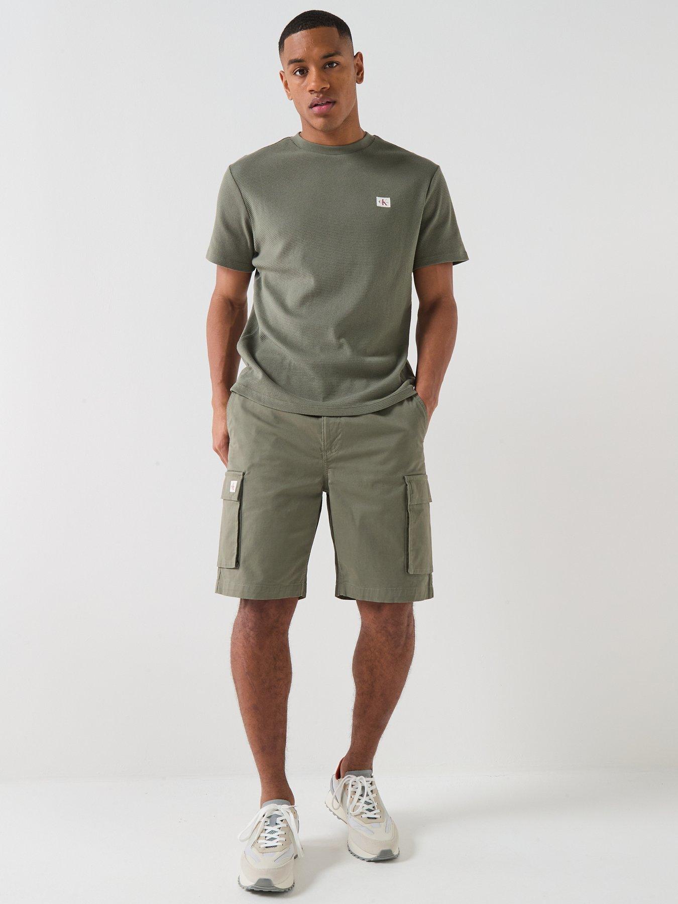 Image 5 of 5 of Calvin Klein Jeans Straight Cotton Cargo Shorts - Dusty Olive