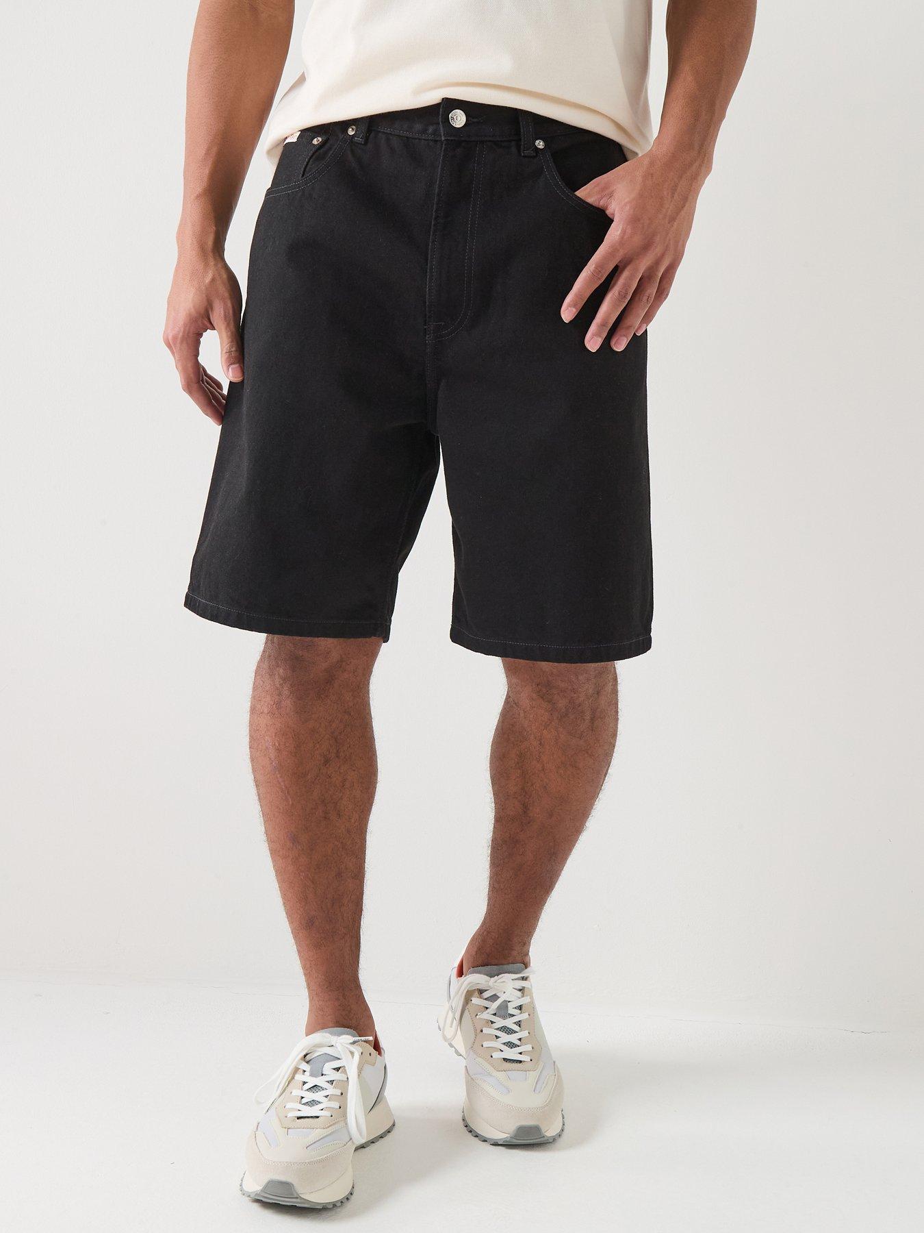 Calvin Klein Jeans: 90s Relaxed Fit Oil Slick Denim Shorts - Black