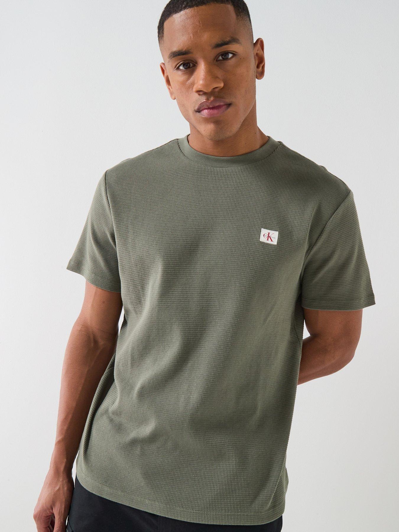 Calvin Klein Jeans Waffle Badge T-Shirt -Dusty Olive