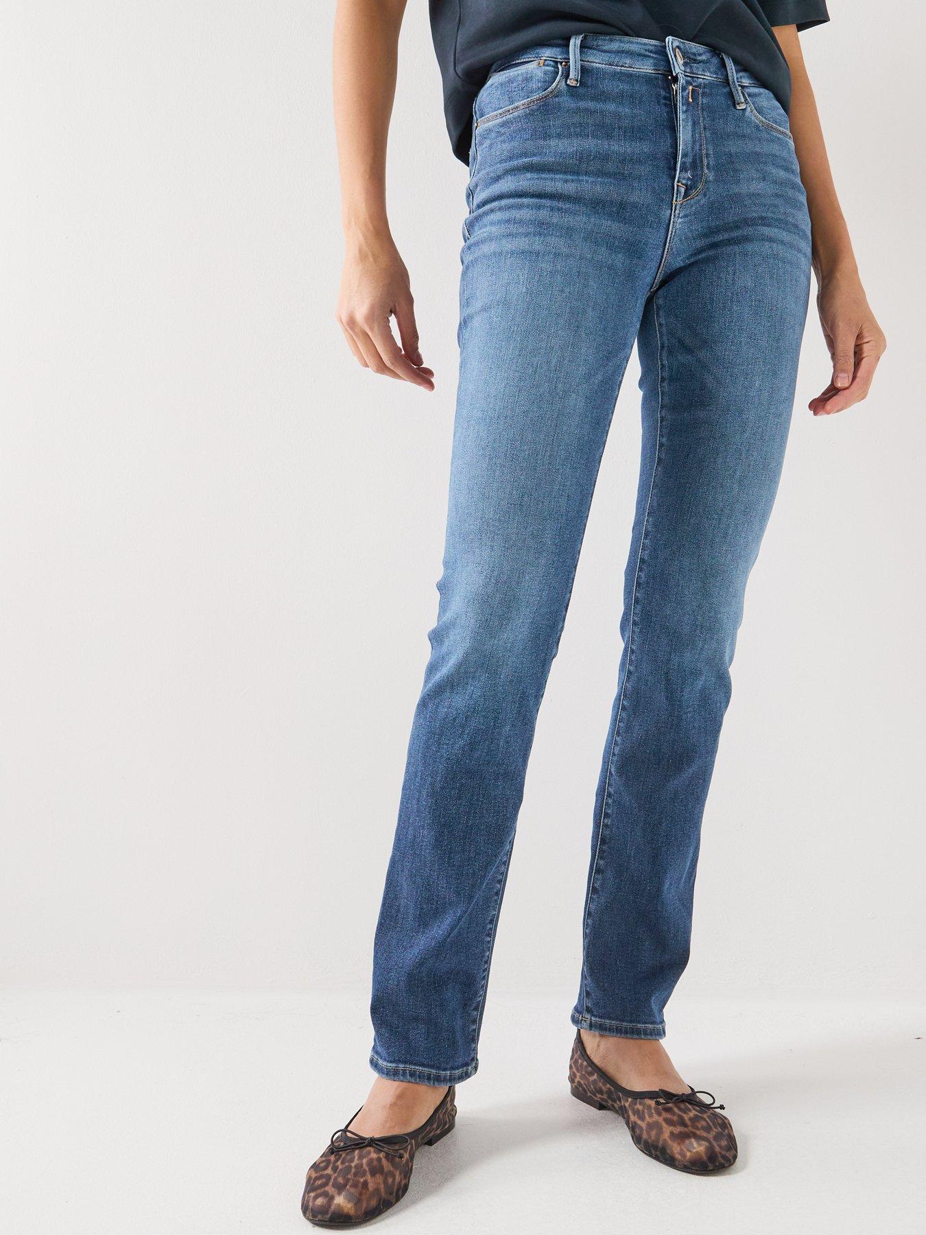 Replay Straight Leg High Waist, Blue, Size 30, Women