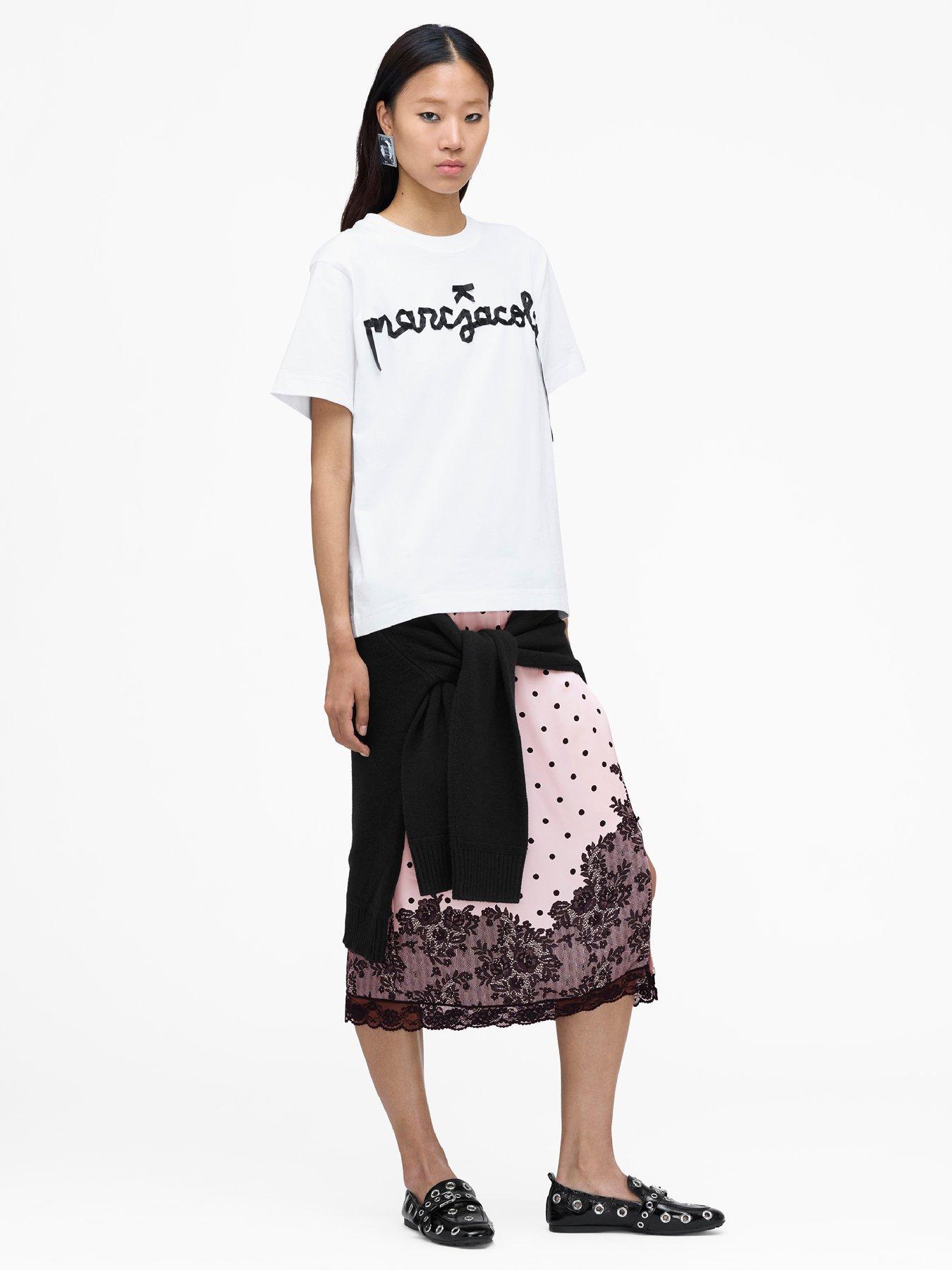 Image 2 of 5 of MARC JACOBS Ribbon Logo Box T-Shirt - White