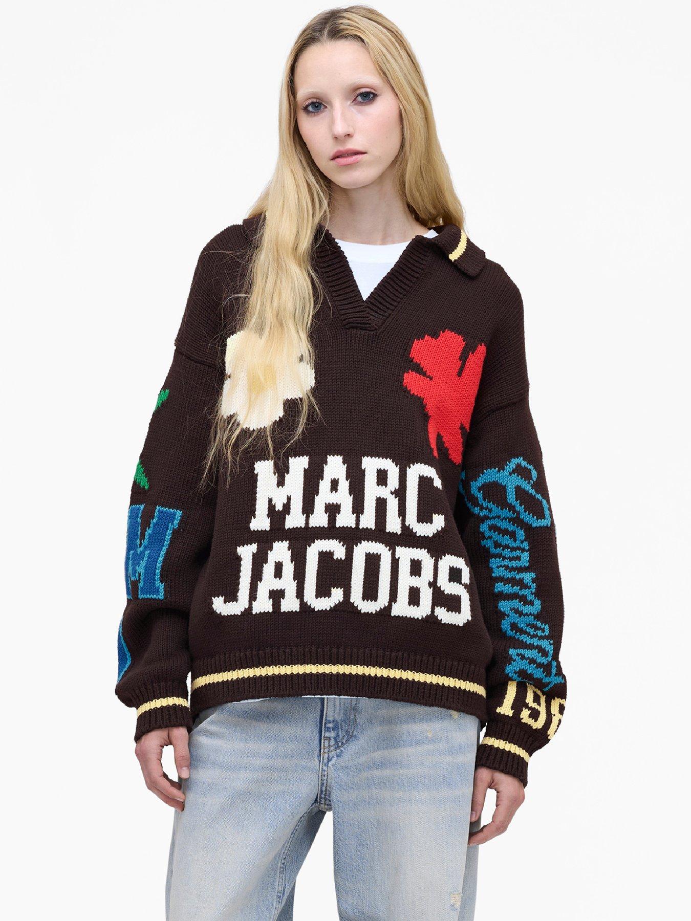 Image 1 of 5 of MARC JACOBS Varsity Knit Polo - Brown