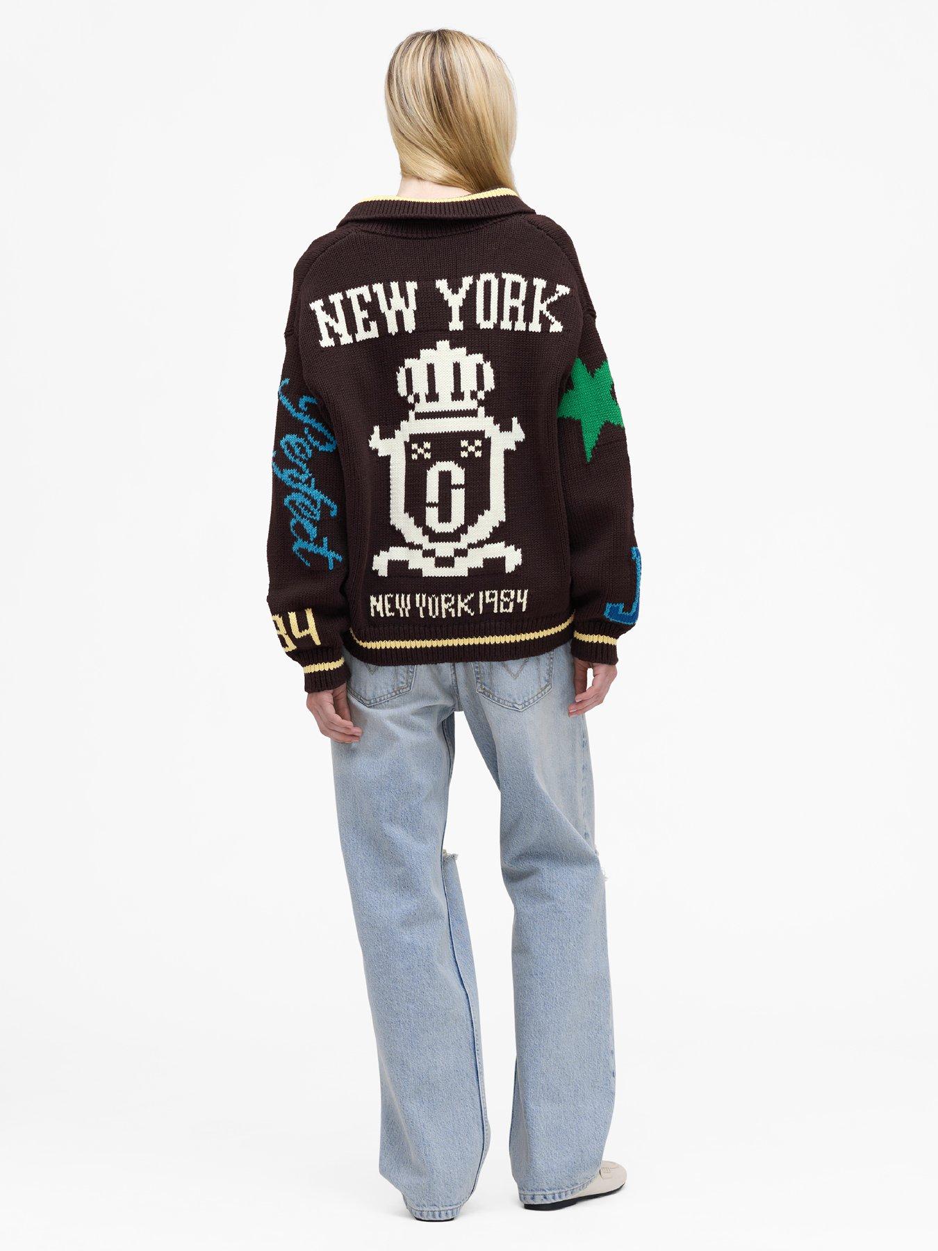 Image 2 of 5 of MARC JACOBS Varsity Knit Polo - Brown