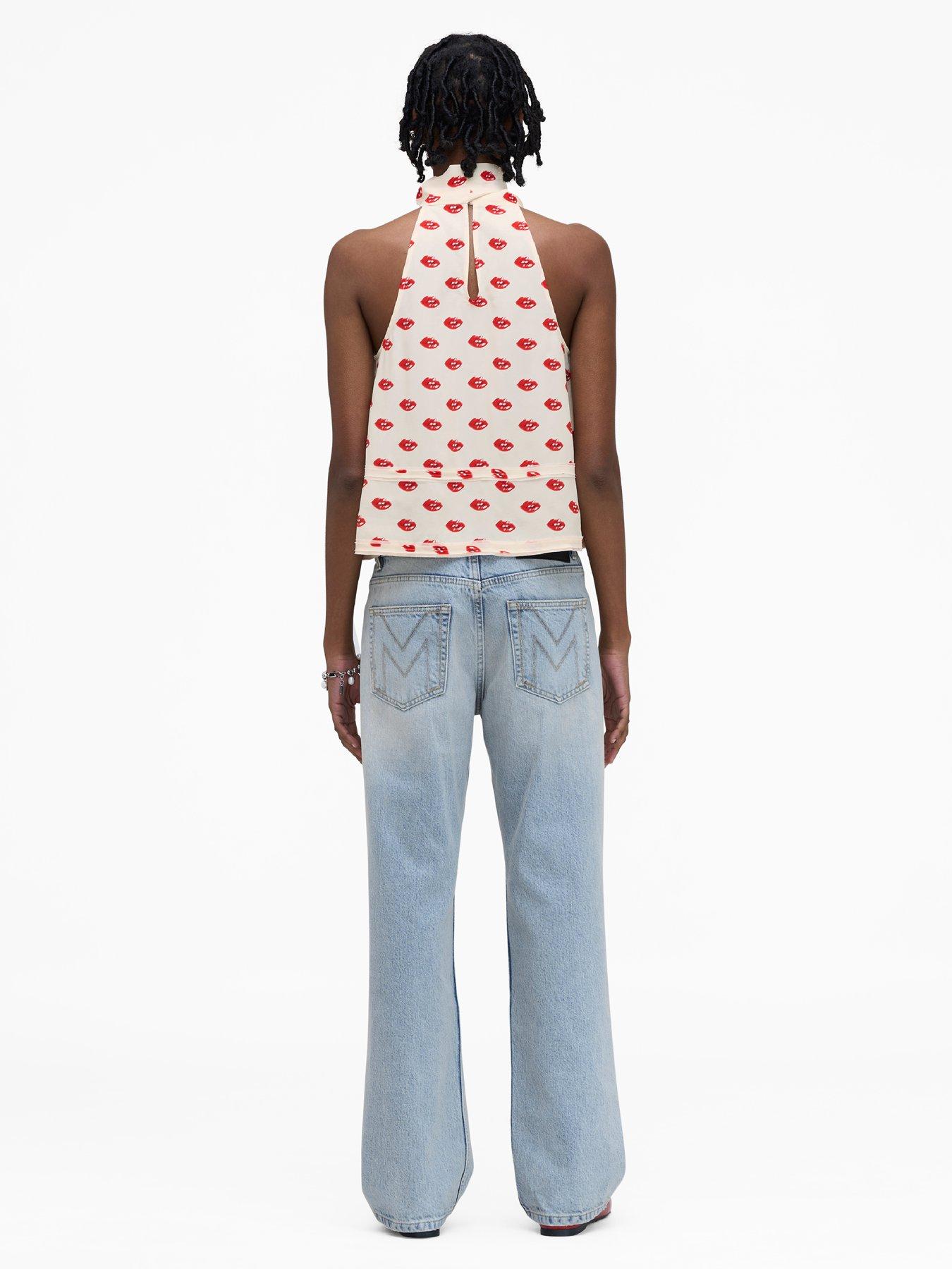 Image 2 of 5 of MARC JACOBS Lips Halterneck Tie Top - White