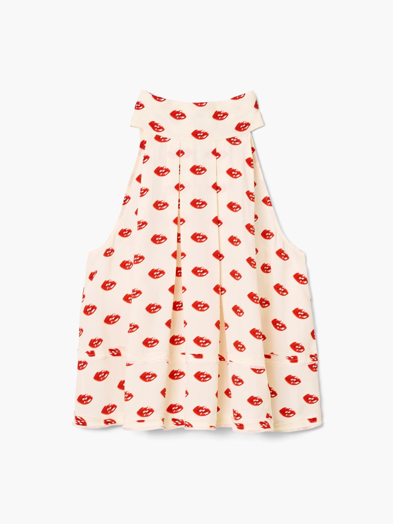 Image 5 of 5 of MARC JACOBS Lips Halterneck Tie Top - White