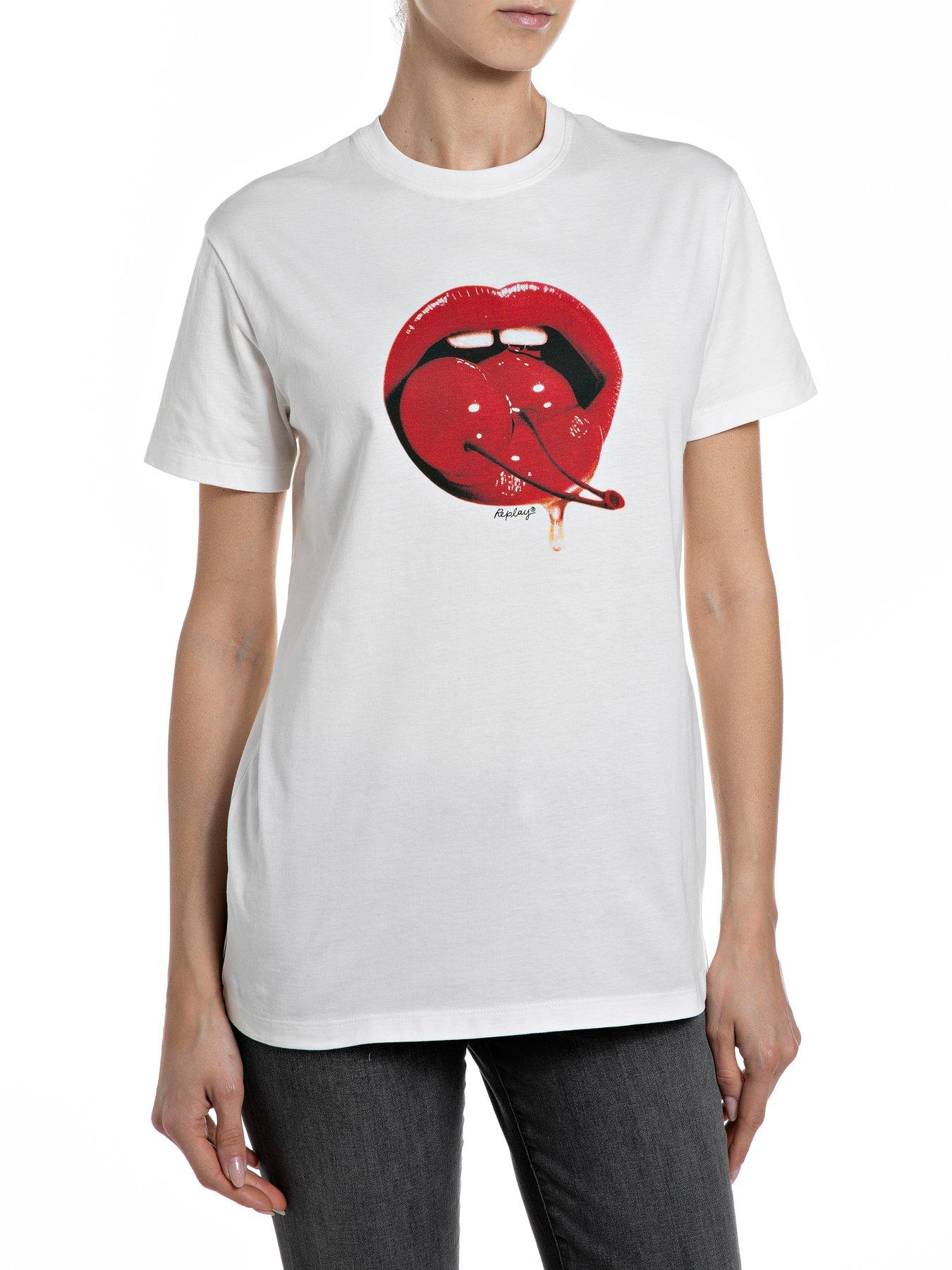 Replay Lips T-Shirt - White