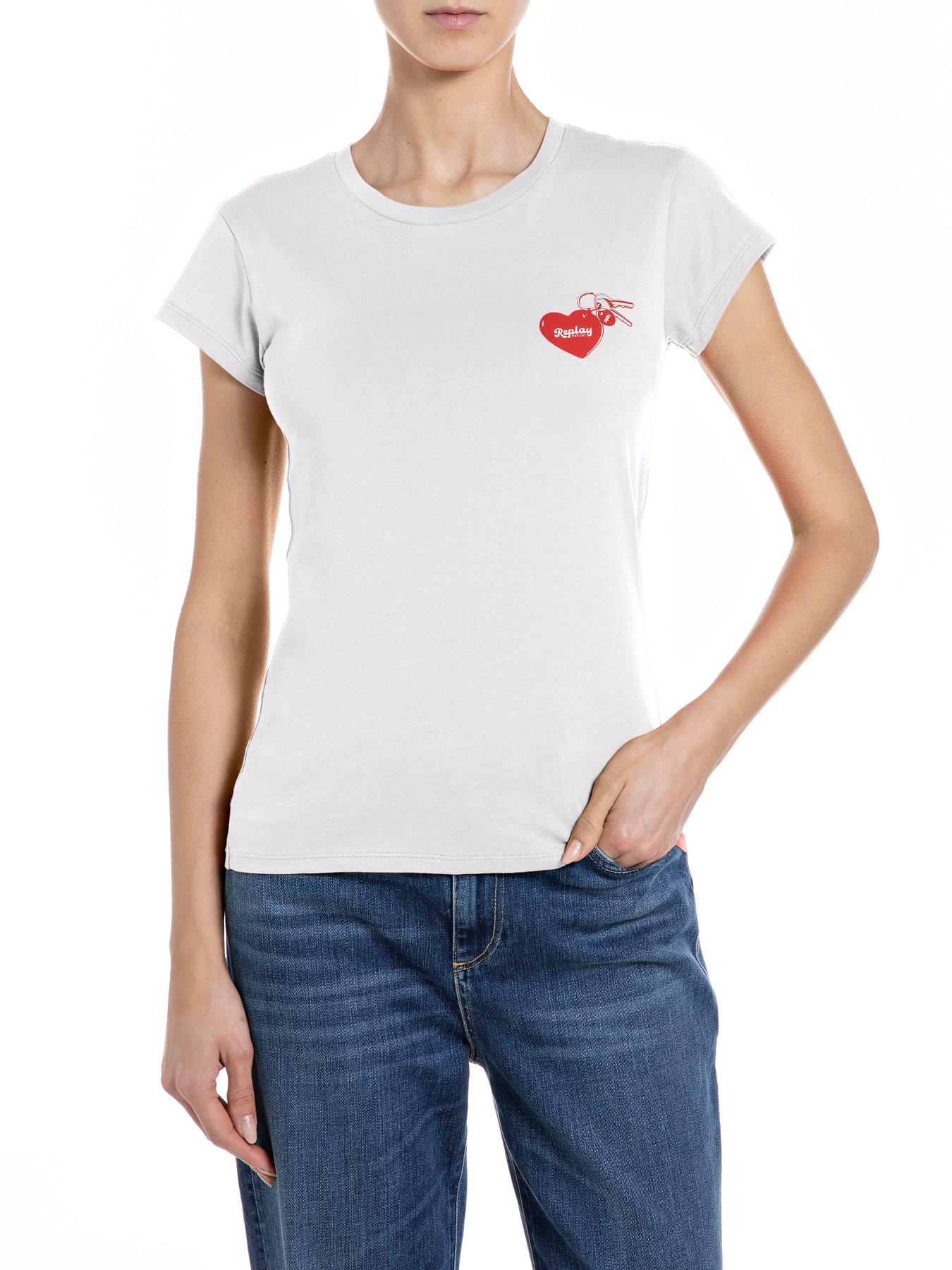 Replay Heart Logo T-Shirt - White