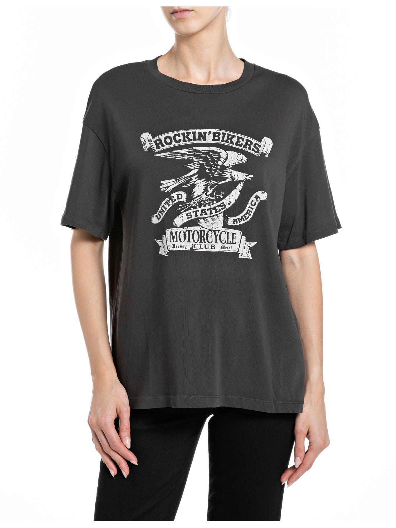 Replay Motorbike Graphic T-Shirt - Grey