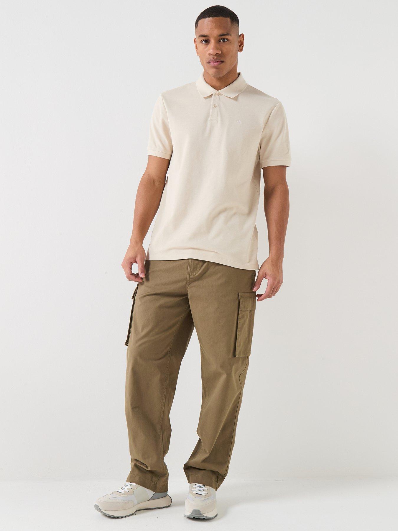 Image 5 of 5 of Calvin Klein Jeans Relaxed Straight Cotton Cargo Trousers - Capers