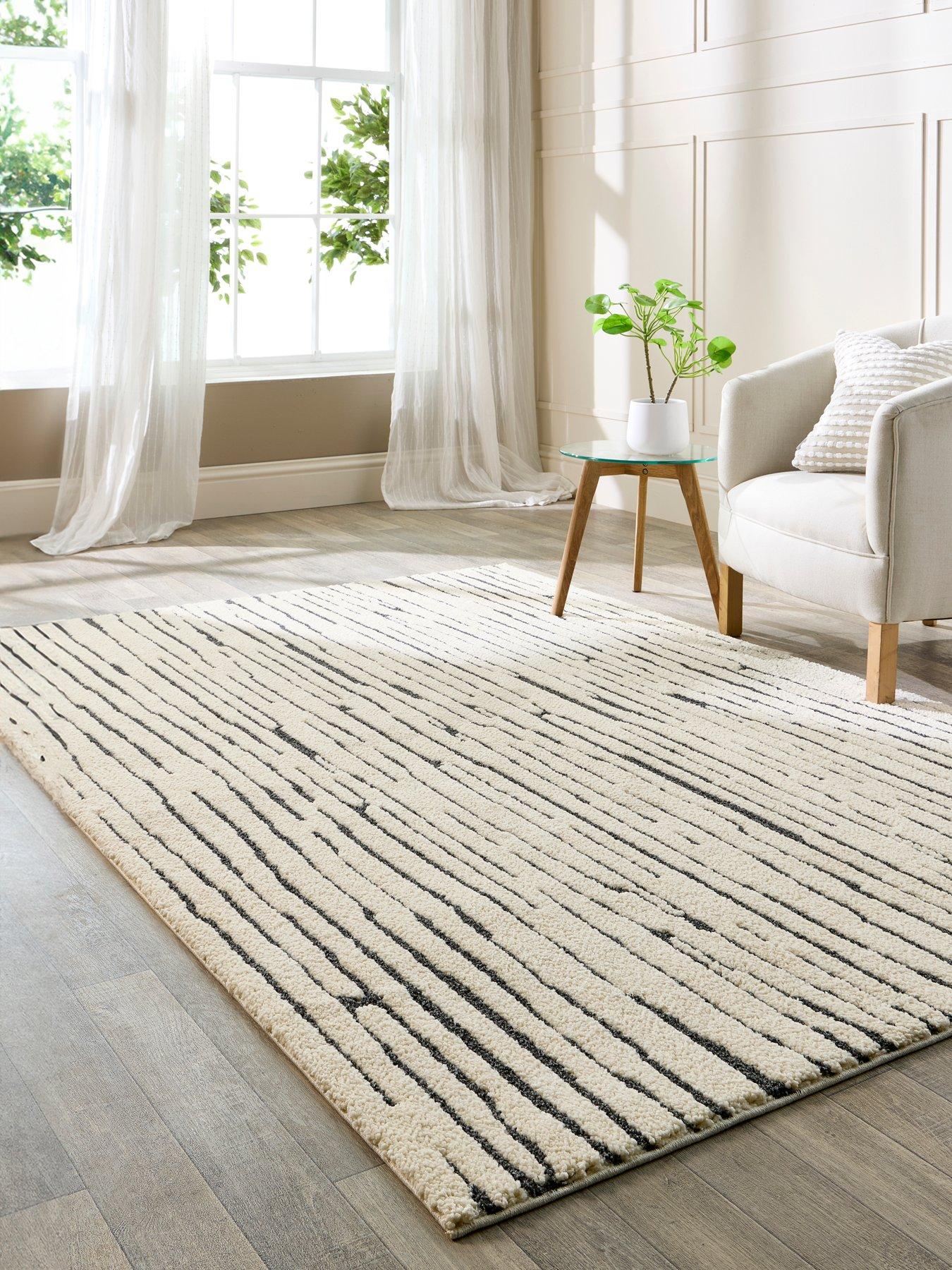 Very Home Woodweave Rug - Ivory/Charcoal