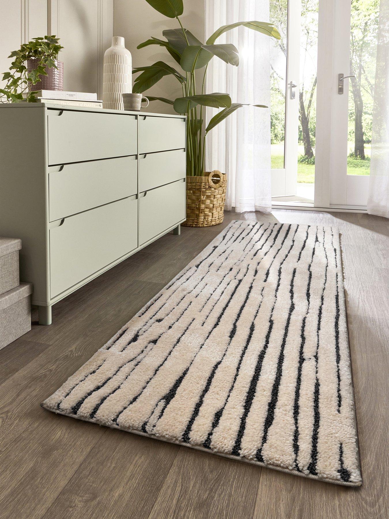 The Very Collection Woodweave 67x200cm Runner Ivory/charcoal