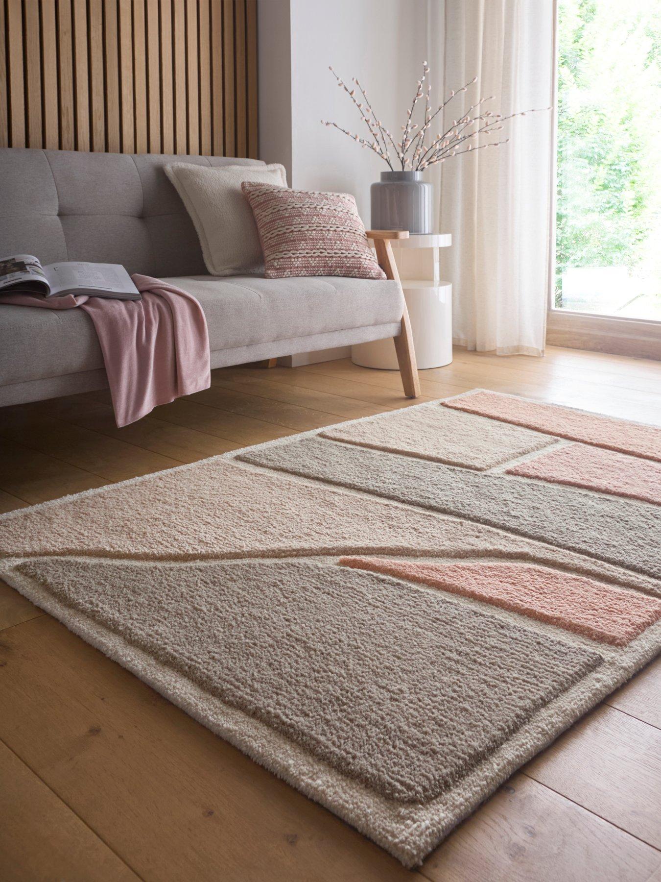 Very Home Strata Rug - Pink/Grey