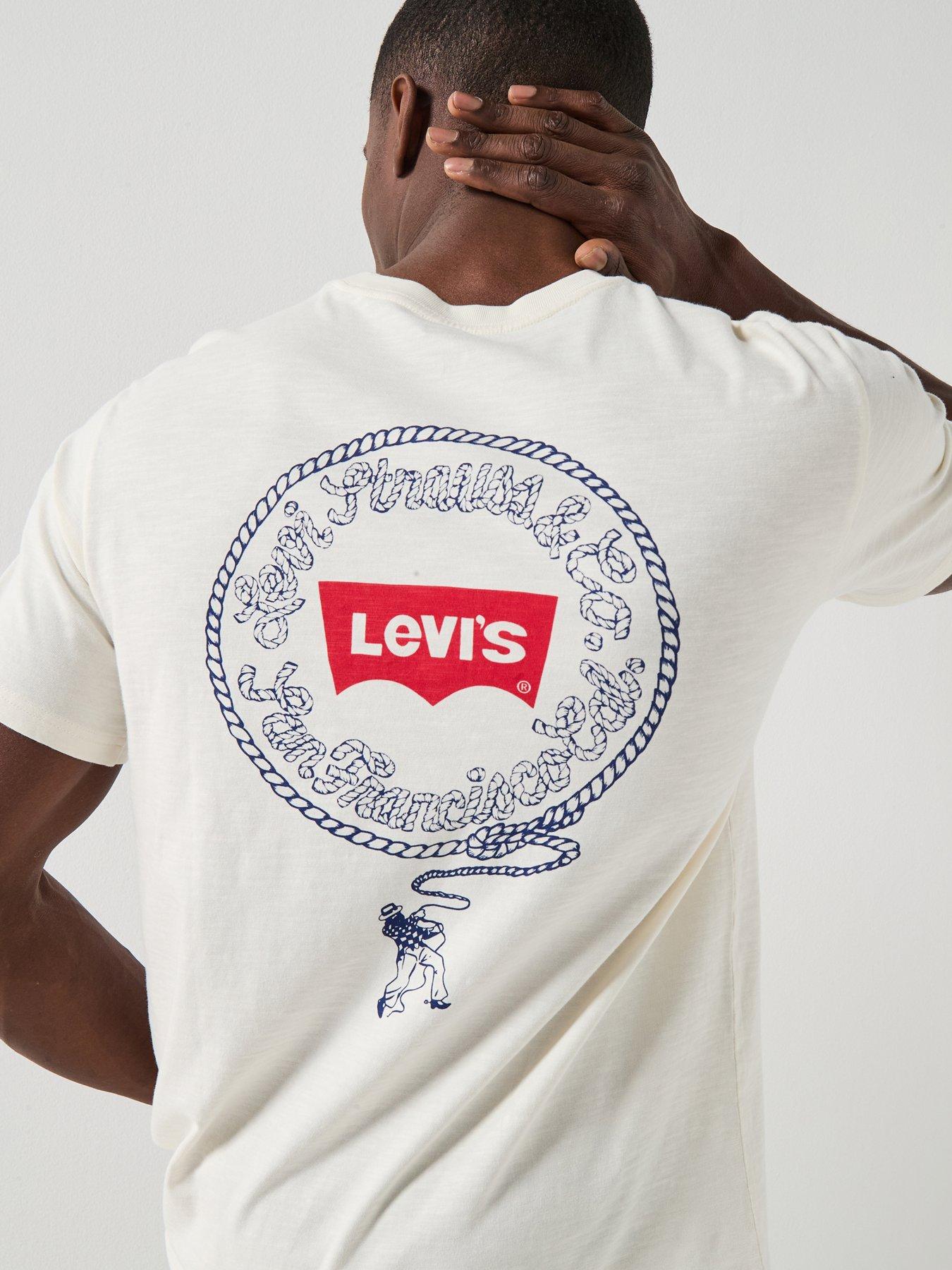 Image 1 of 6 of Levi's Lasso Back Graphic Relaxed Fit T-Shirt - White