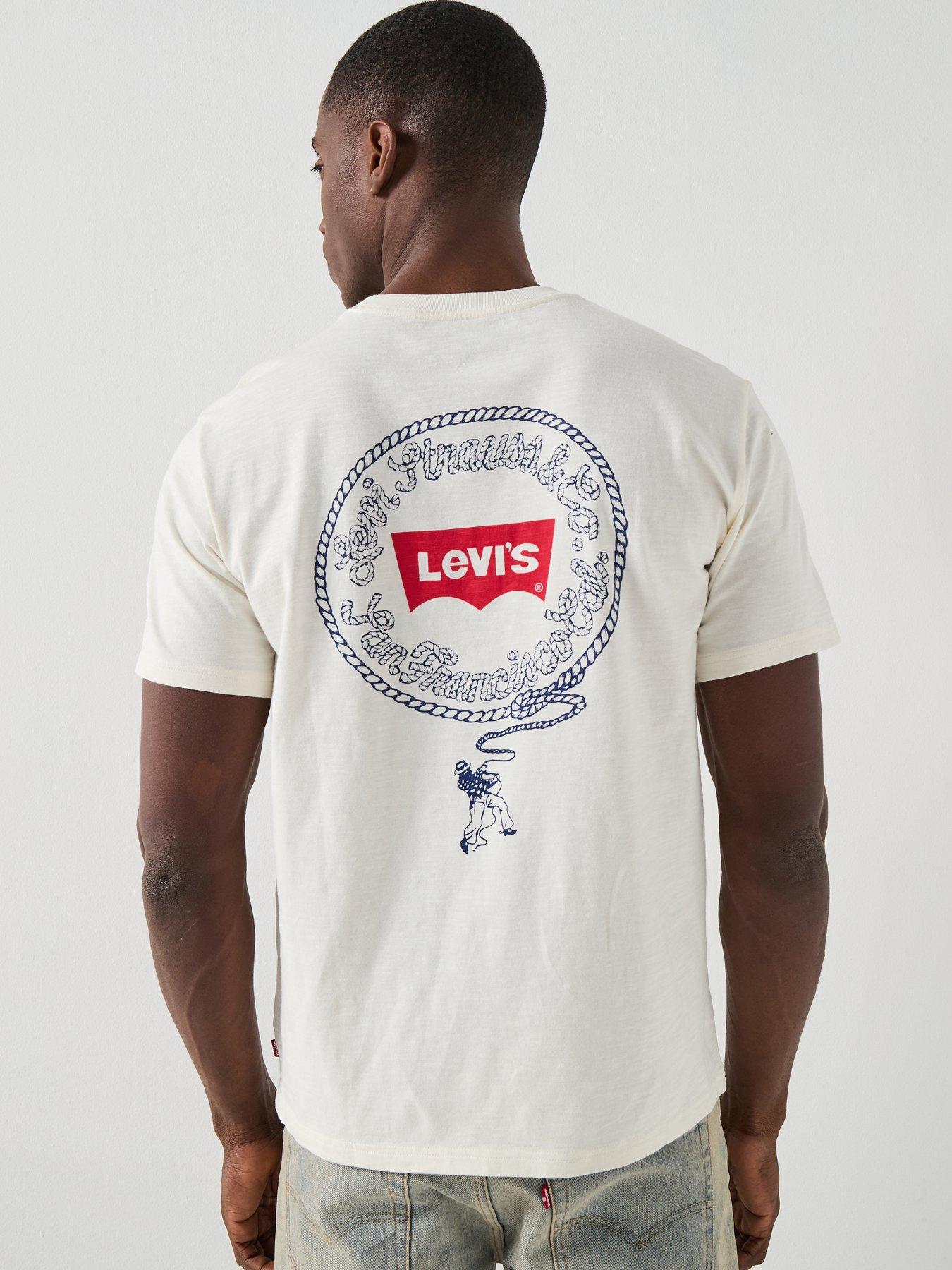 Image 5 of 6 of Levi's Lasso Back Graphic Relaxed Fit T-Shirt - White