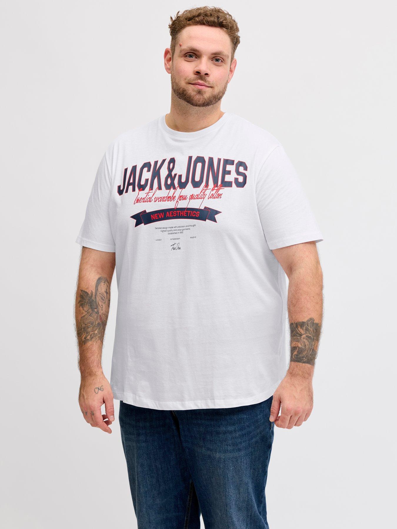 Jack & Jones Plus Logo T-Shirt - White