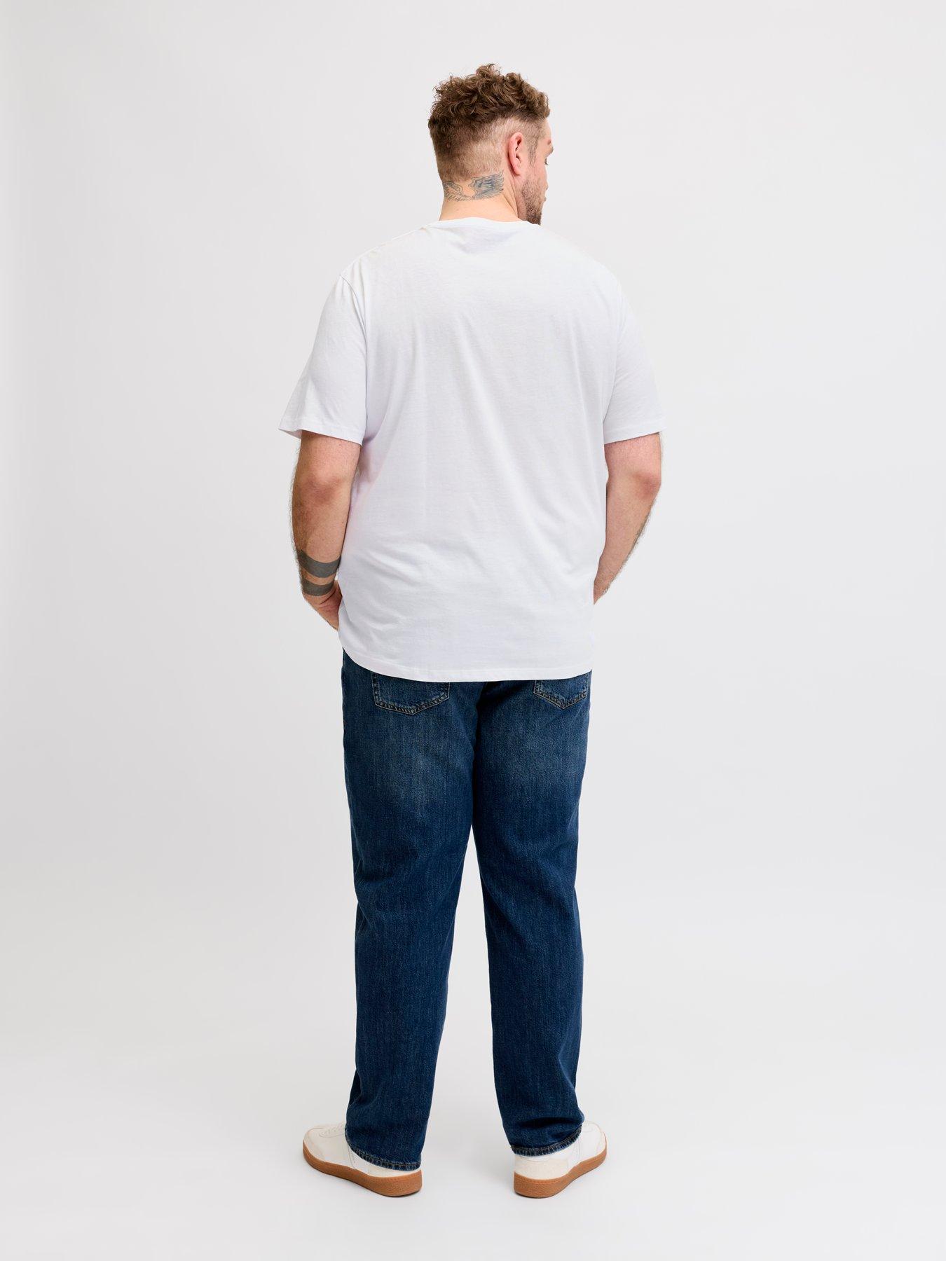 Image 2 of 5 of Jack & Jones Plus Logo T-Shirt - White