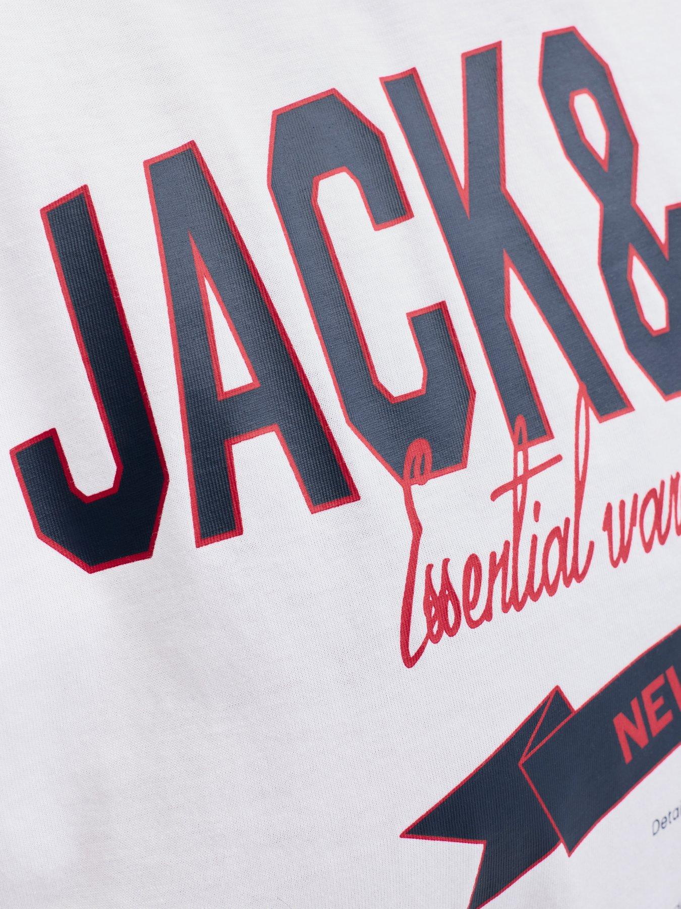 Image 5 of 5 of Jack & Jones Plus Logo T-Shirt - White