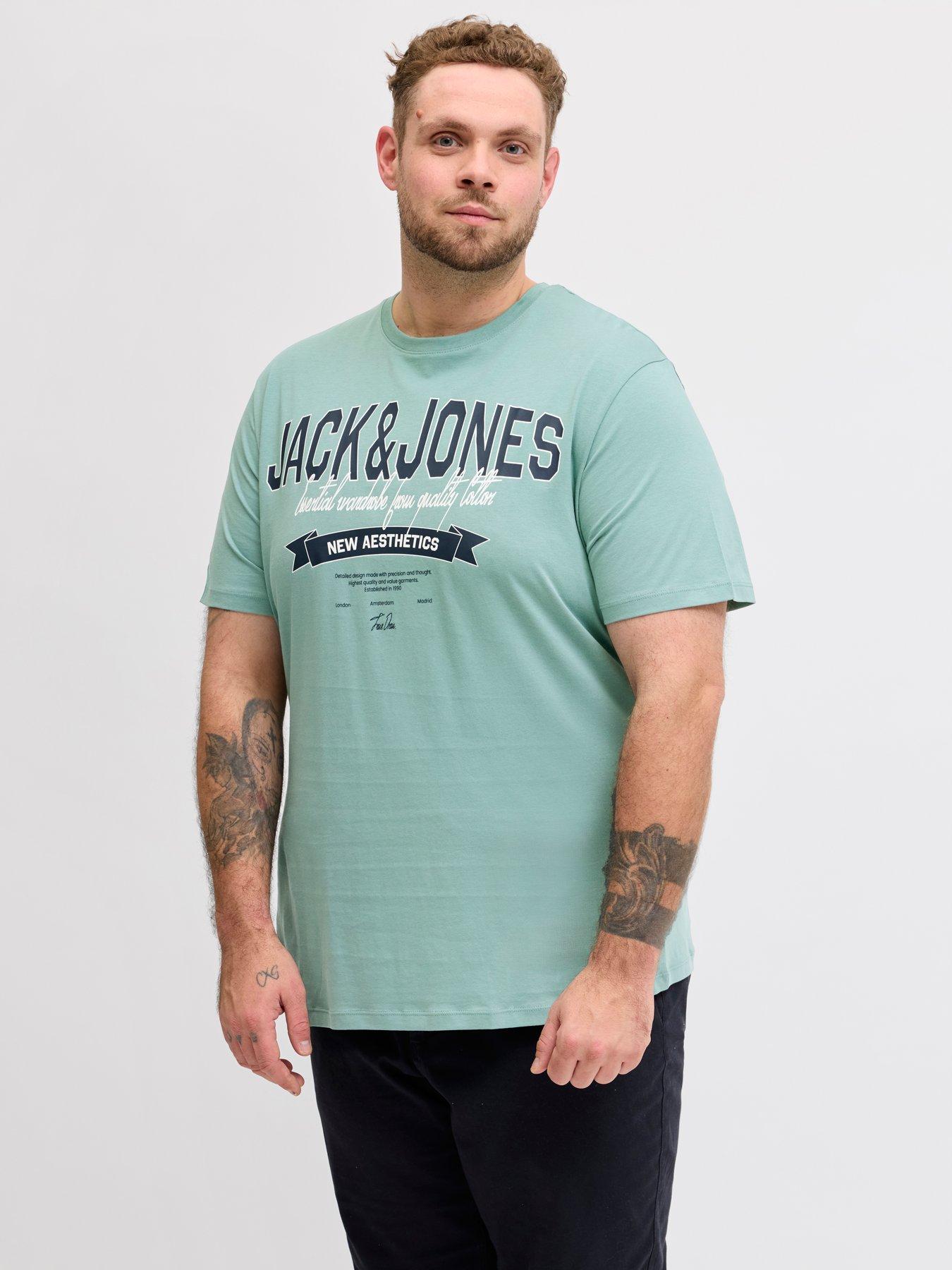 Jack & Jones Plus Logo T-Shirt - Aqua