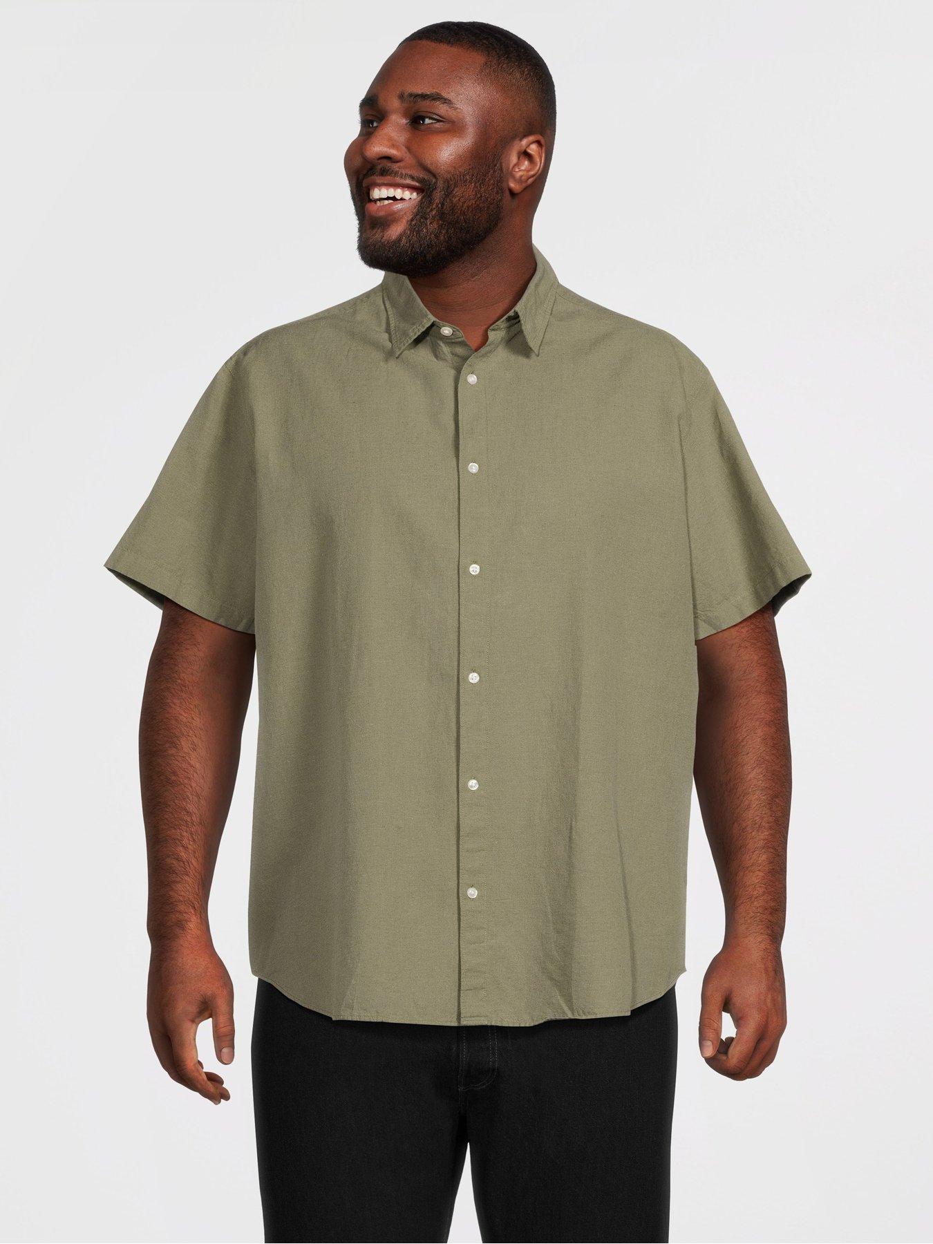 Jack & Jones Plus Breeze Linen Blend Shirt Short Sleeve Shirt - Khaki
