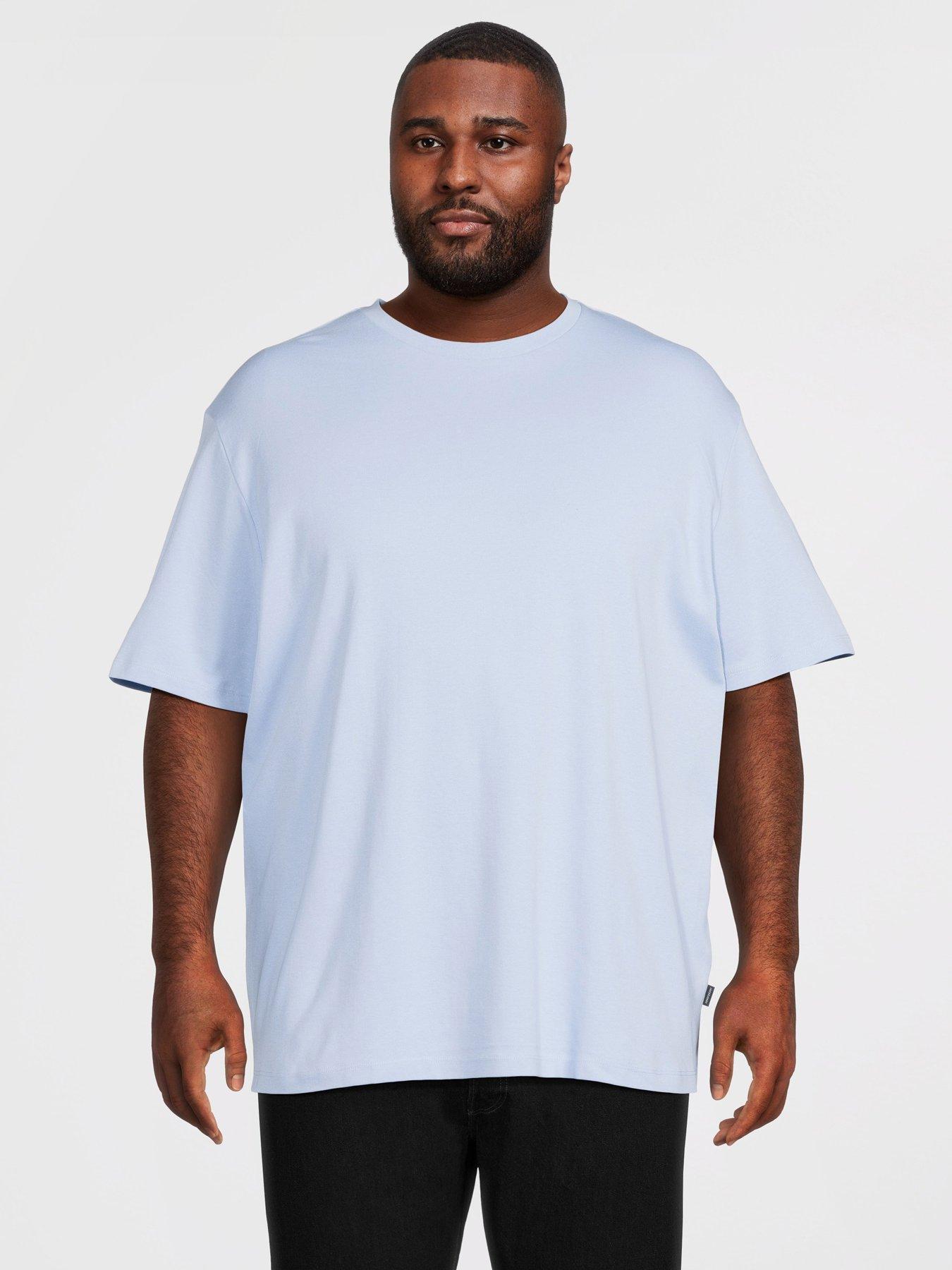 Jack & Jones Plus Premium Summer Graphic T-Shirt, Chambray Blue, Size 4Xl, Men