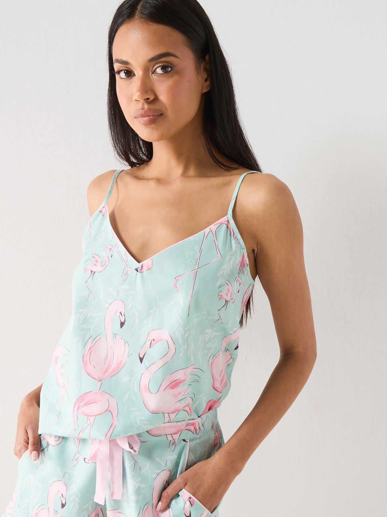 Image 4 of 4 of Cyberjammies Francesca Mint Flamingo Print Cami &amp; Shorts Pyjama Set - Mint