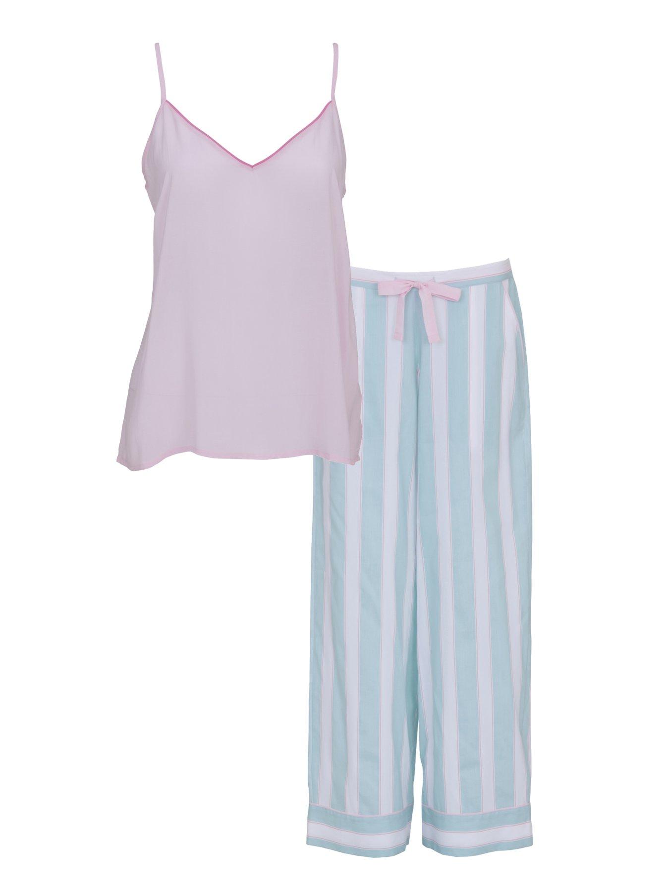 Cyberjammies Francesca Pink Modal Cami  &  Wide Leg Pyjama Set - Pink Multi
