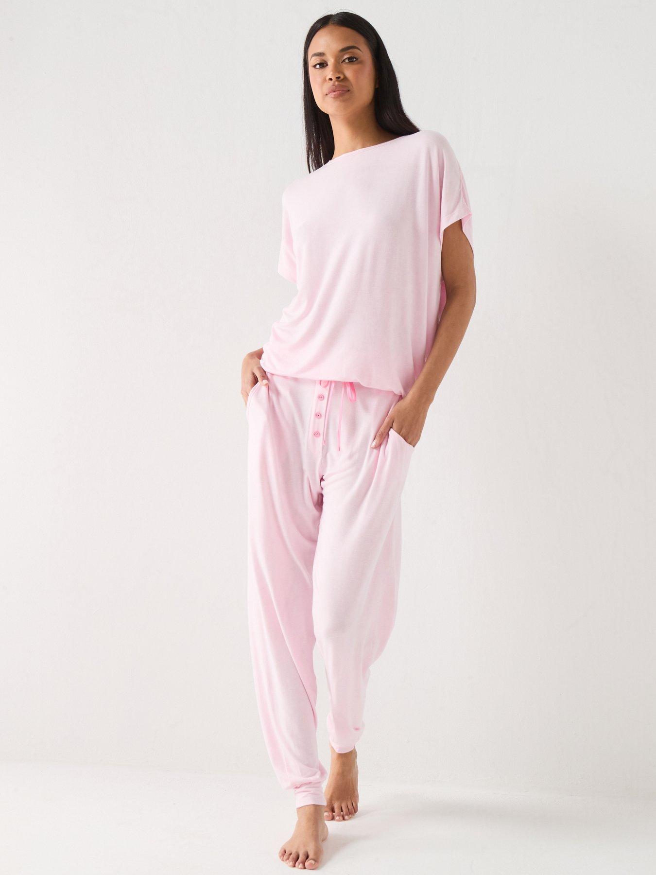 Cyberjammies Francesca Light Pink Slouch Jersey Cap Sleeve Top & Pyjama Set - Light Pink