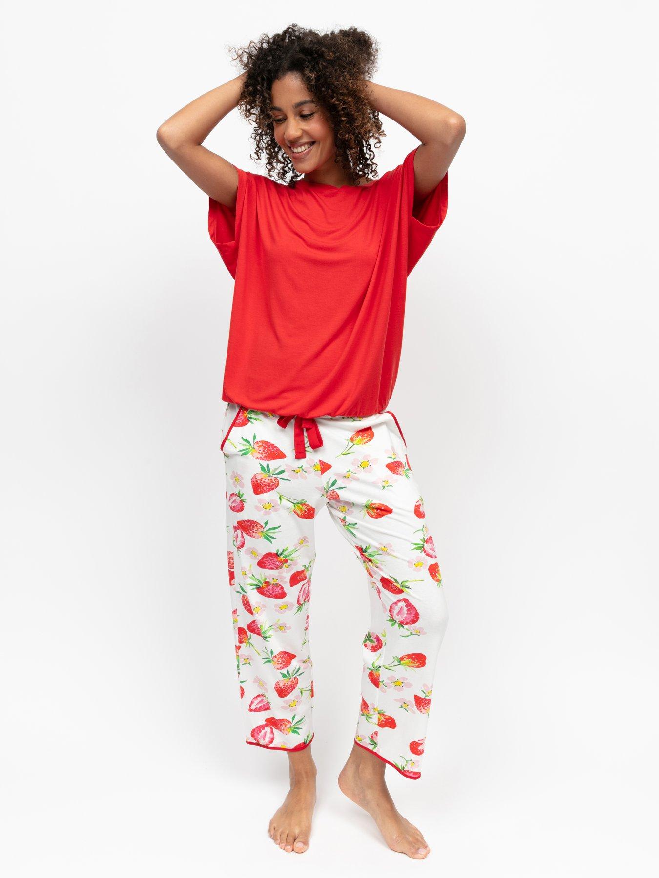 Cyberjammies Pippa Red Slouch Jersey Top & Strawberry Printed Crop ...
