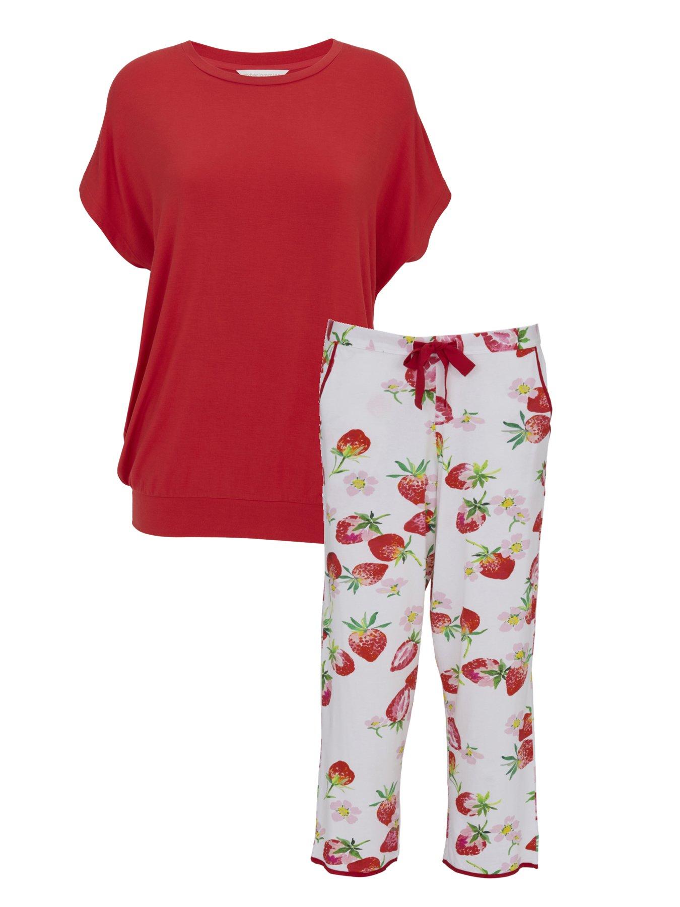 Cyberjammies Pippa Red Slouch Jersey Top & Strawberry Printed Crop ...