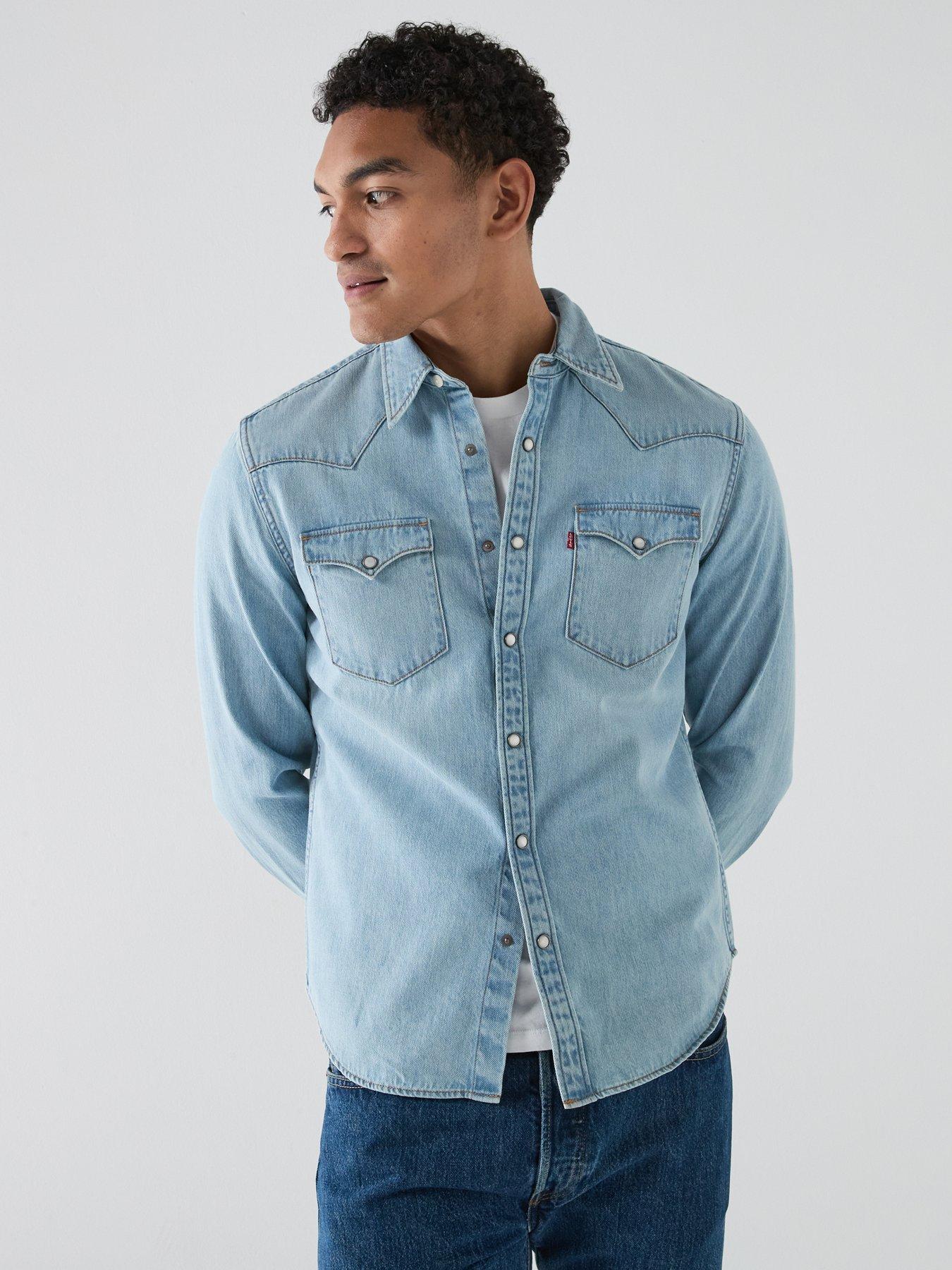 Levi's Barstow Western Long Sleeve Denim Shirt, Light Blue, Size M, Men
