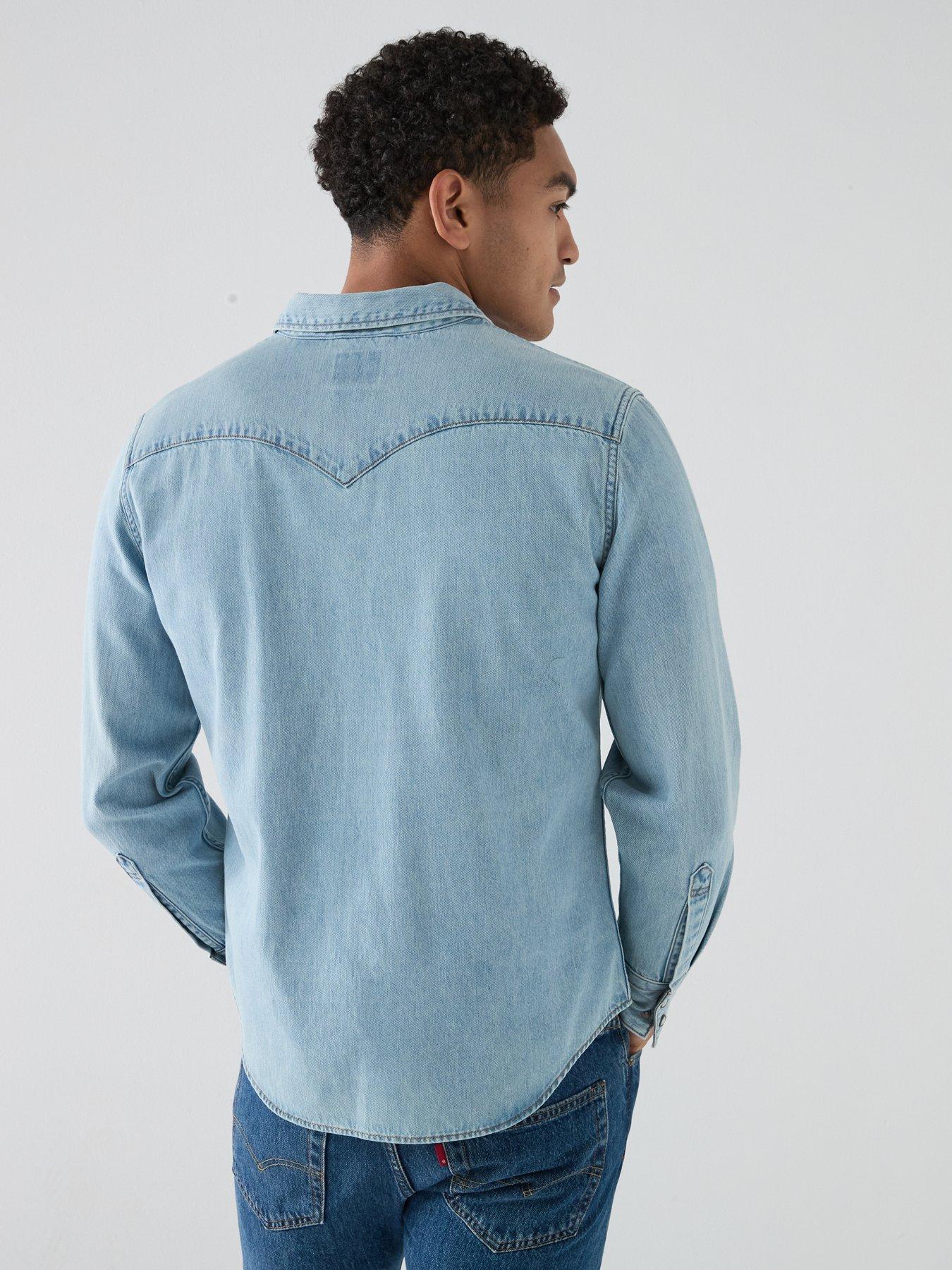 Image 2 of 5 of Levi's Barstow Western Long Sleeve Denim Shirt - Light Blue