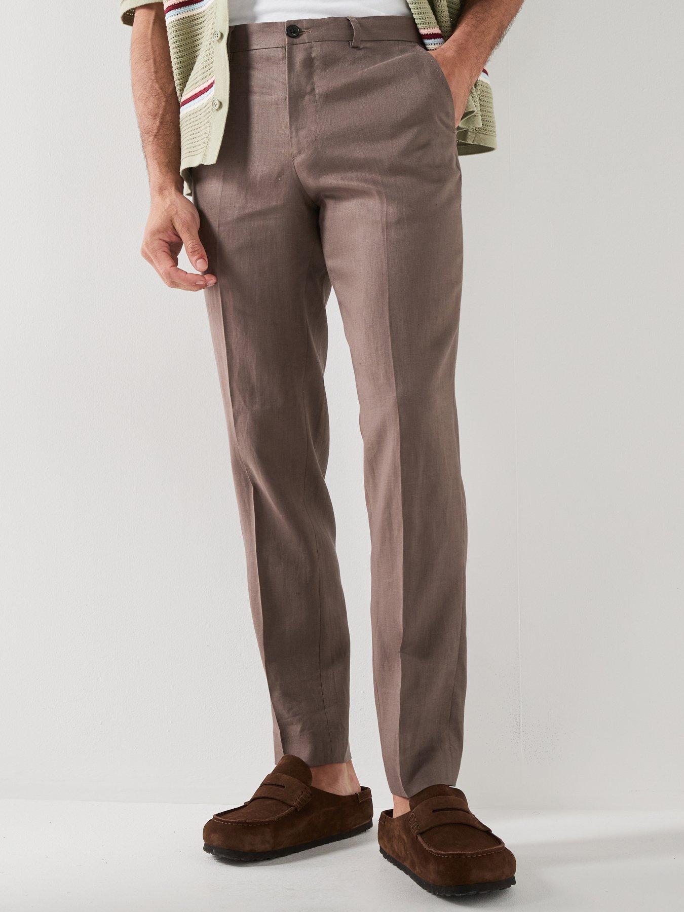 Jack & Jones Premium Martin Lawrence Linen Suit Trousers - Brown