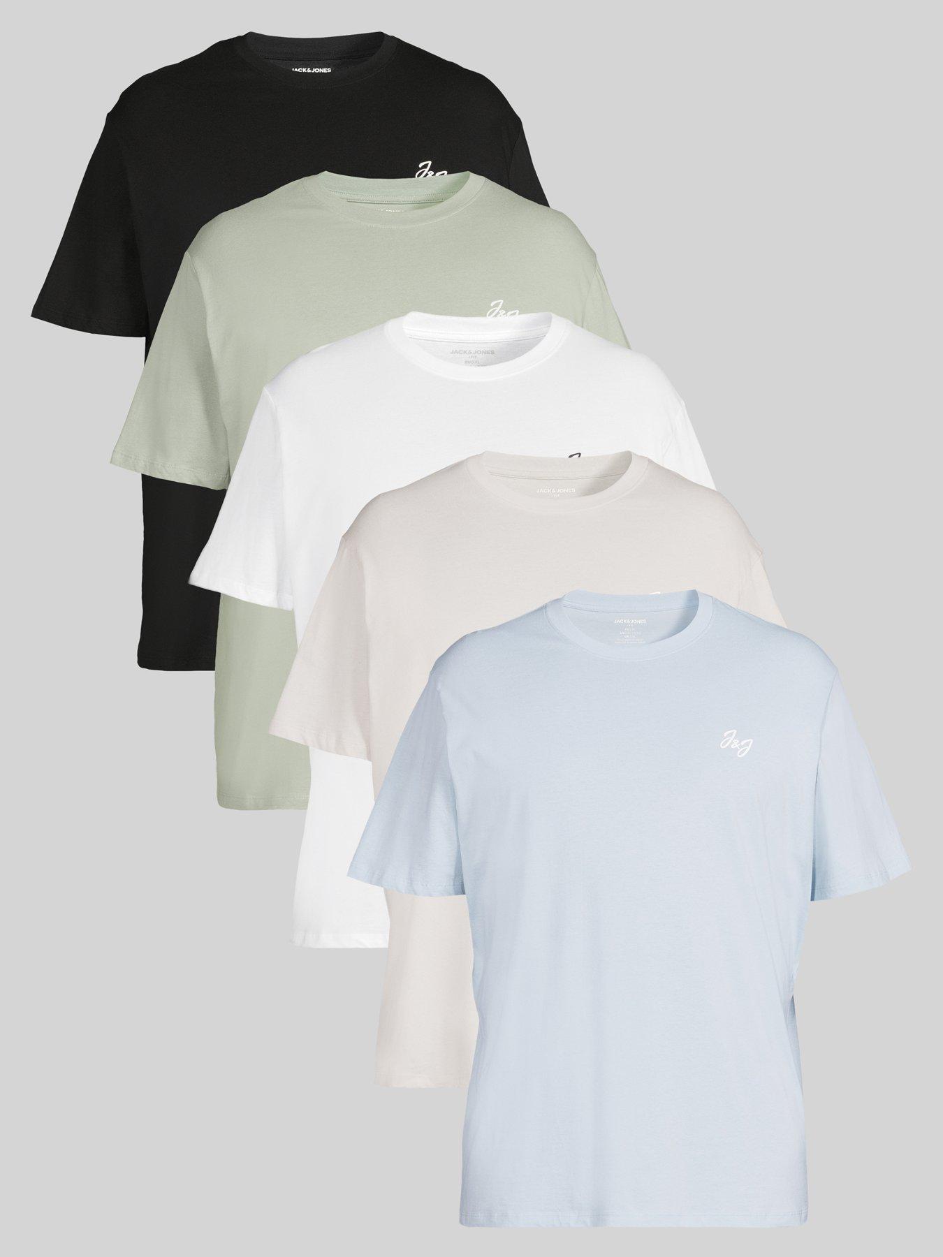 Jack & Jones Jack&Jones Plus Short Sleeve Crew Neck T-Shirts 5 Pack - Multi