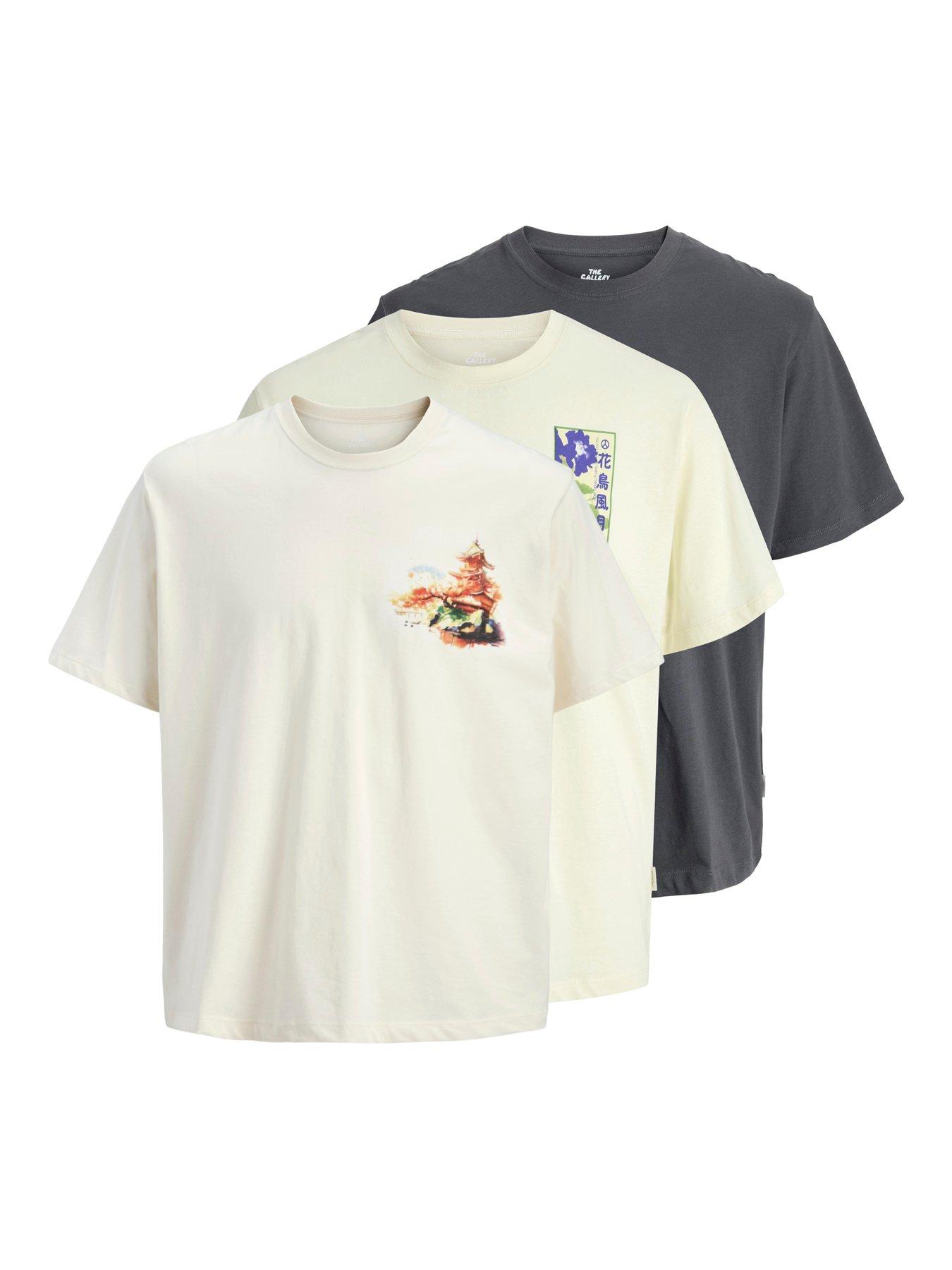 Jack & Jones Japan Short Sleeve T-Shirt 3Pk - White