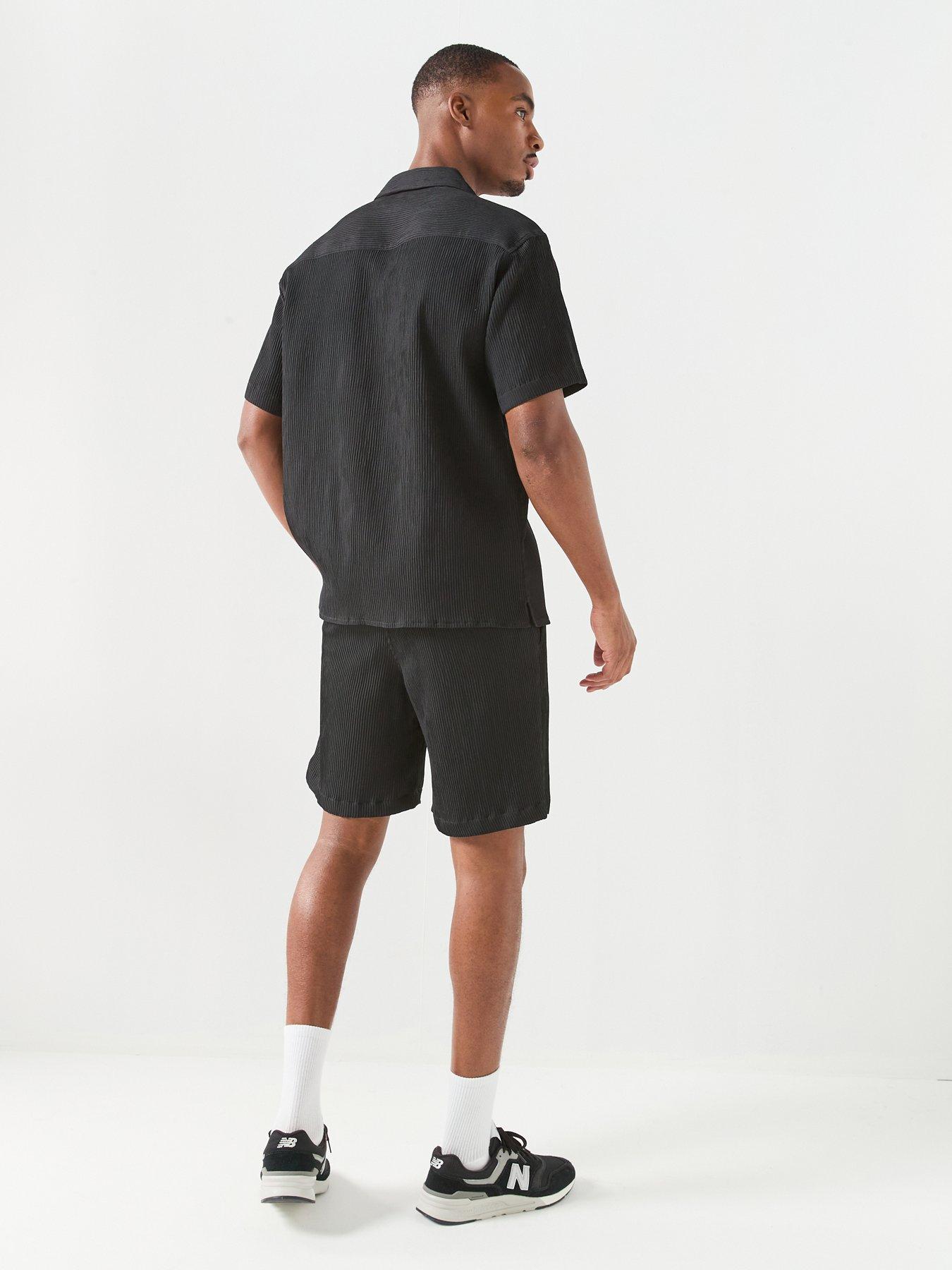 Image 2 of 5 of Jack & Jones Harrison Resort Short Sleeve Shirt And Shorts Set - Black