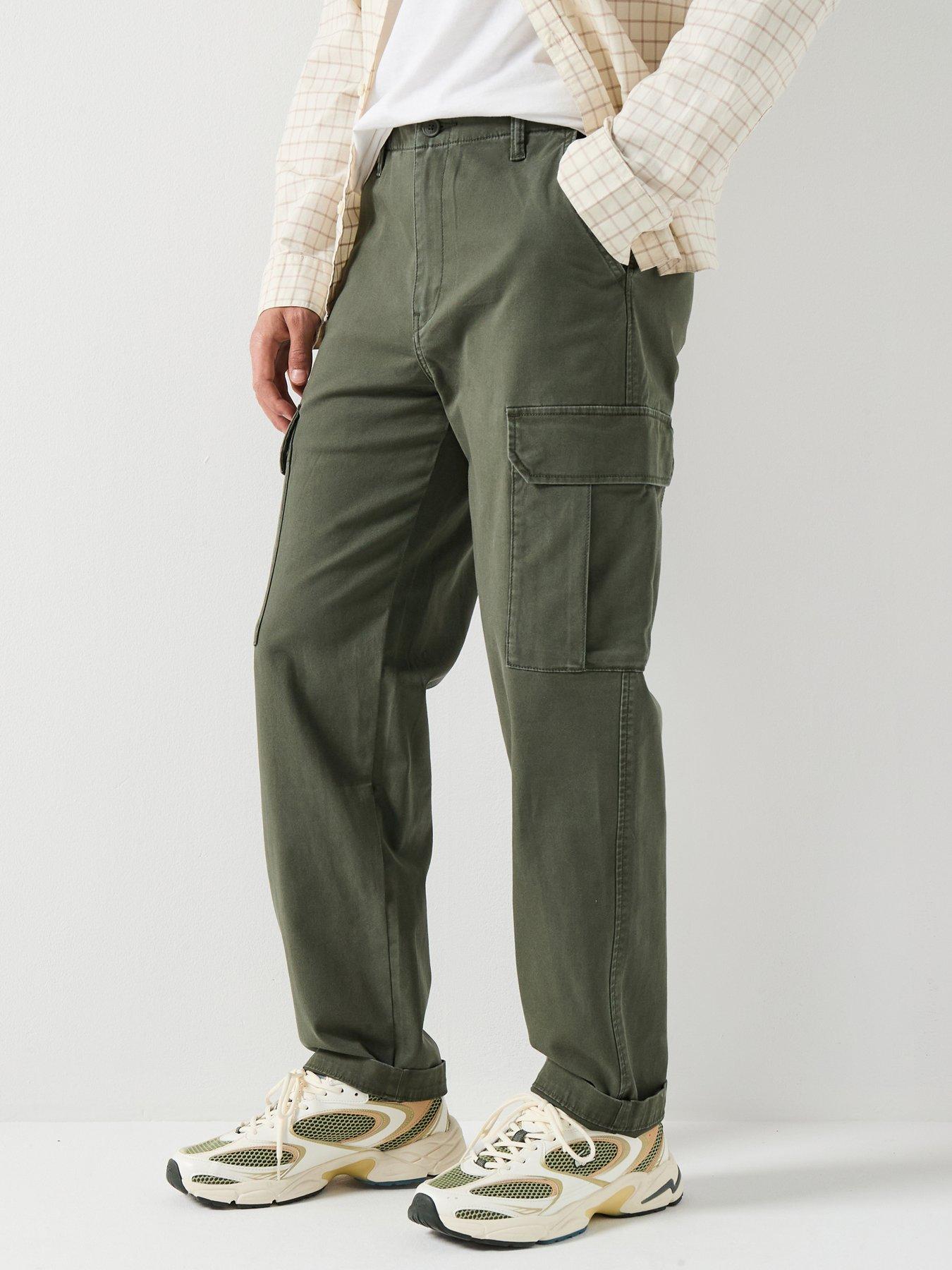 Levi's Levis XX Tapered Fit Cargo Trousers, Dark Green, Size 32R, Men