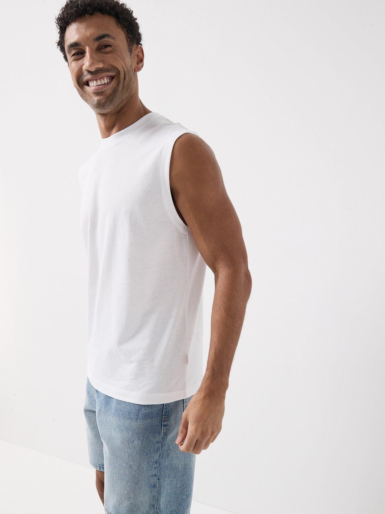 Image 6 of 6 of Jack & Jones Sleeveless T-Shirt - White