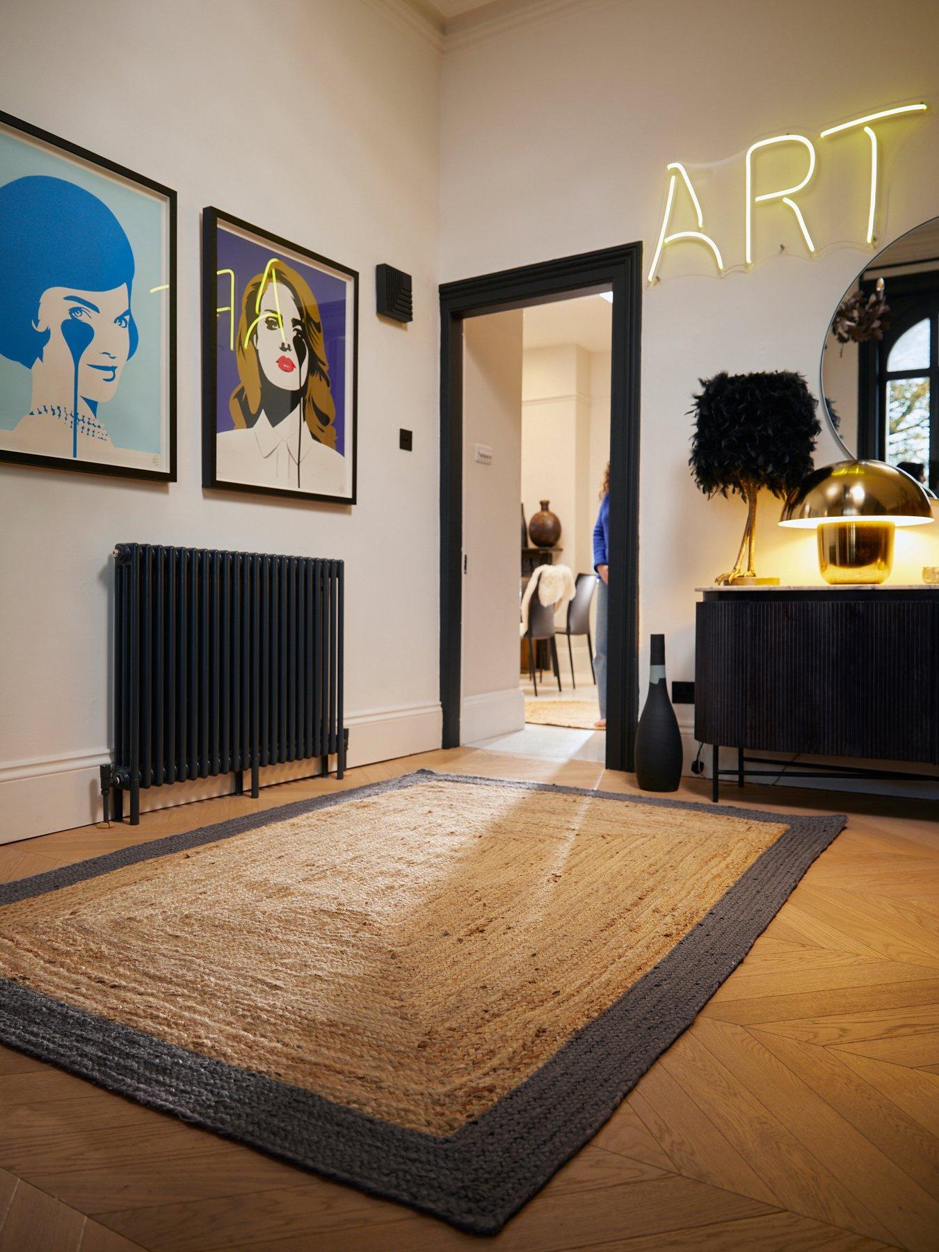 The Very Collection Jute Border Rug - Beige