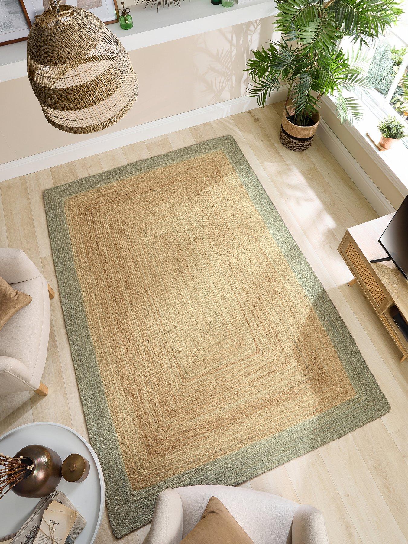 The Very Collection Jute Border Rug - Beige