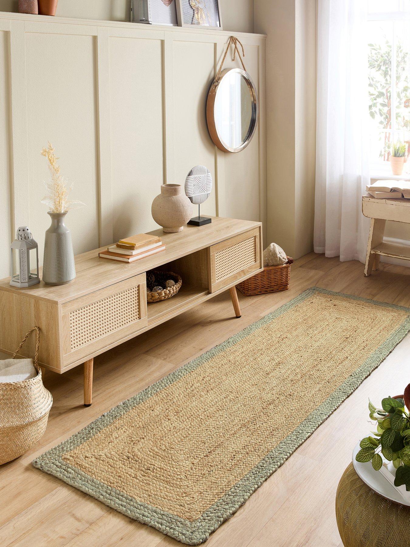 The Very Collection Jute Border 67x200cm Runner - Beige