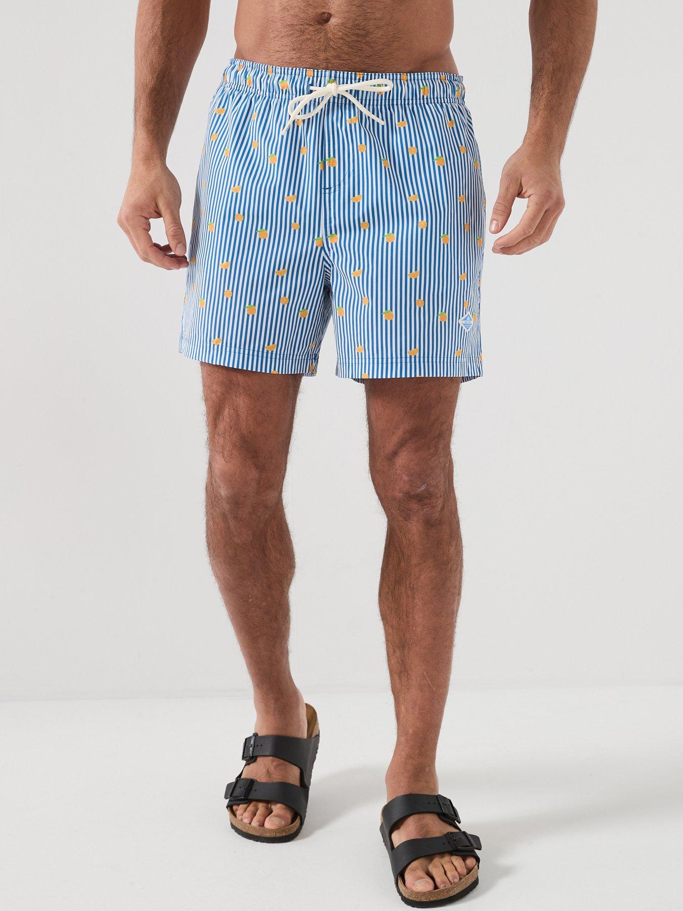 Image 1 of 5 of Jack & Jones Maui Breeze Mini Stripe Swim Shorts - Blue