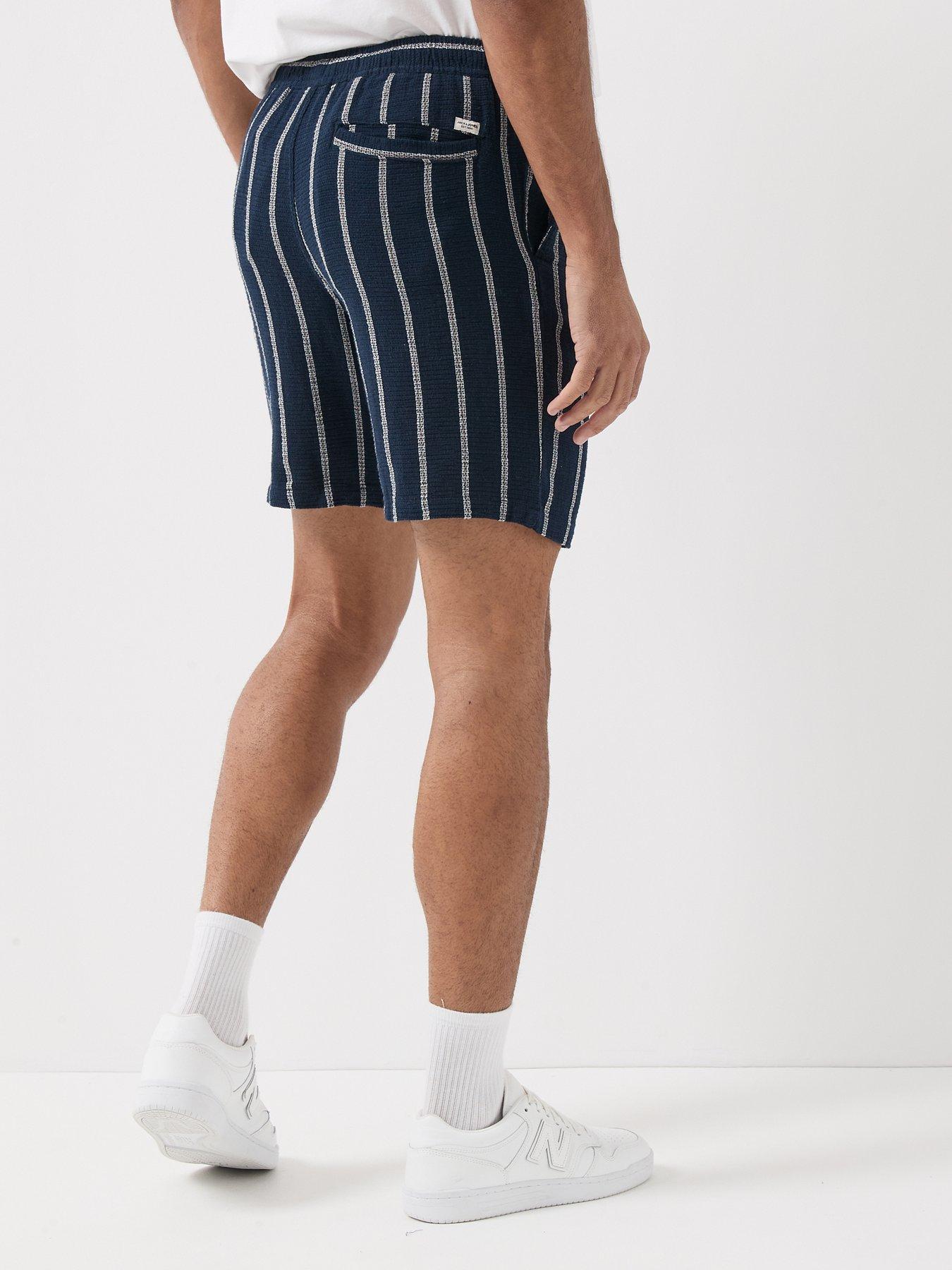 Image 2 of 6 of Jack & Jones Jaiden Coba Stripe Jogger Shorts - Sky Captain