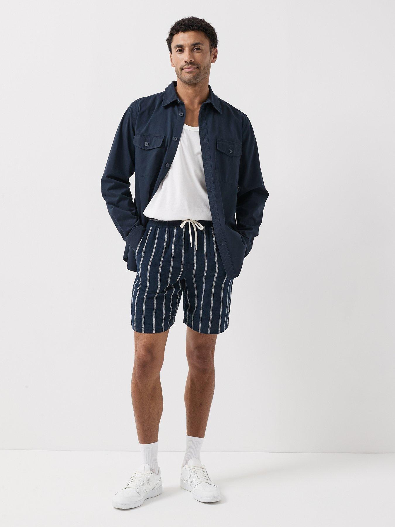 Image 3 of 6 of Jack & Jones Jaiden Coba Stripe Jogger Shorts - Sky Captain