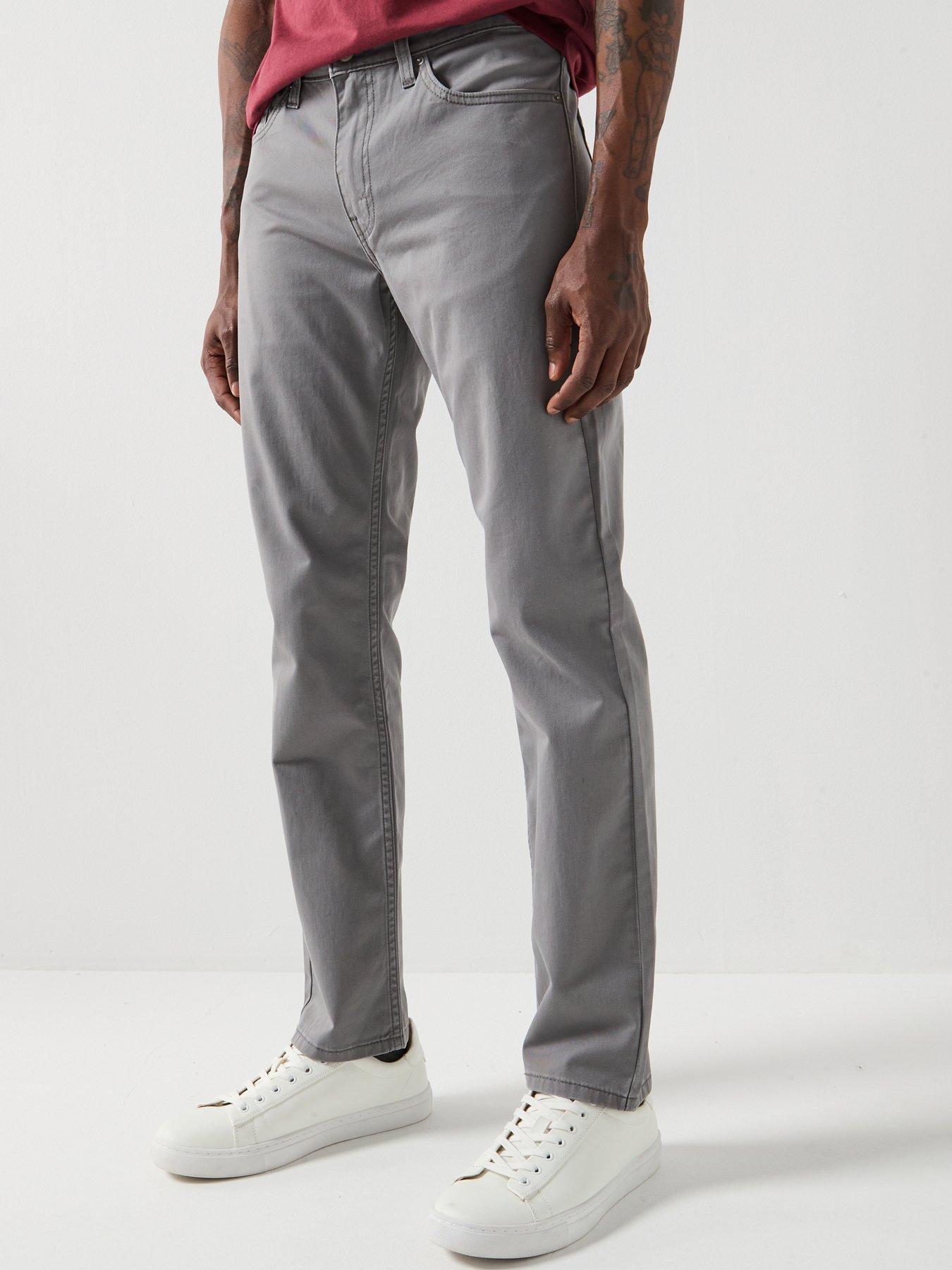 Levi's 511 Slim 5 Pocket Non Denim Trousers, Grey, Size 32R, Men