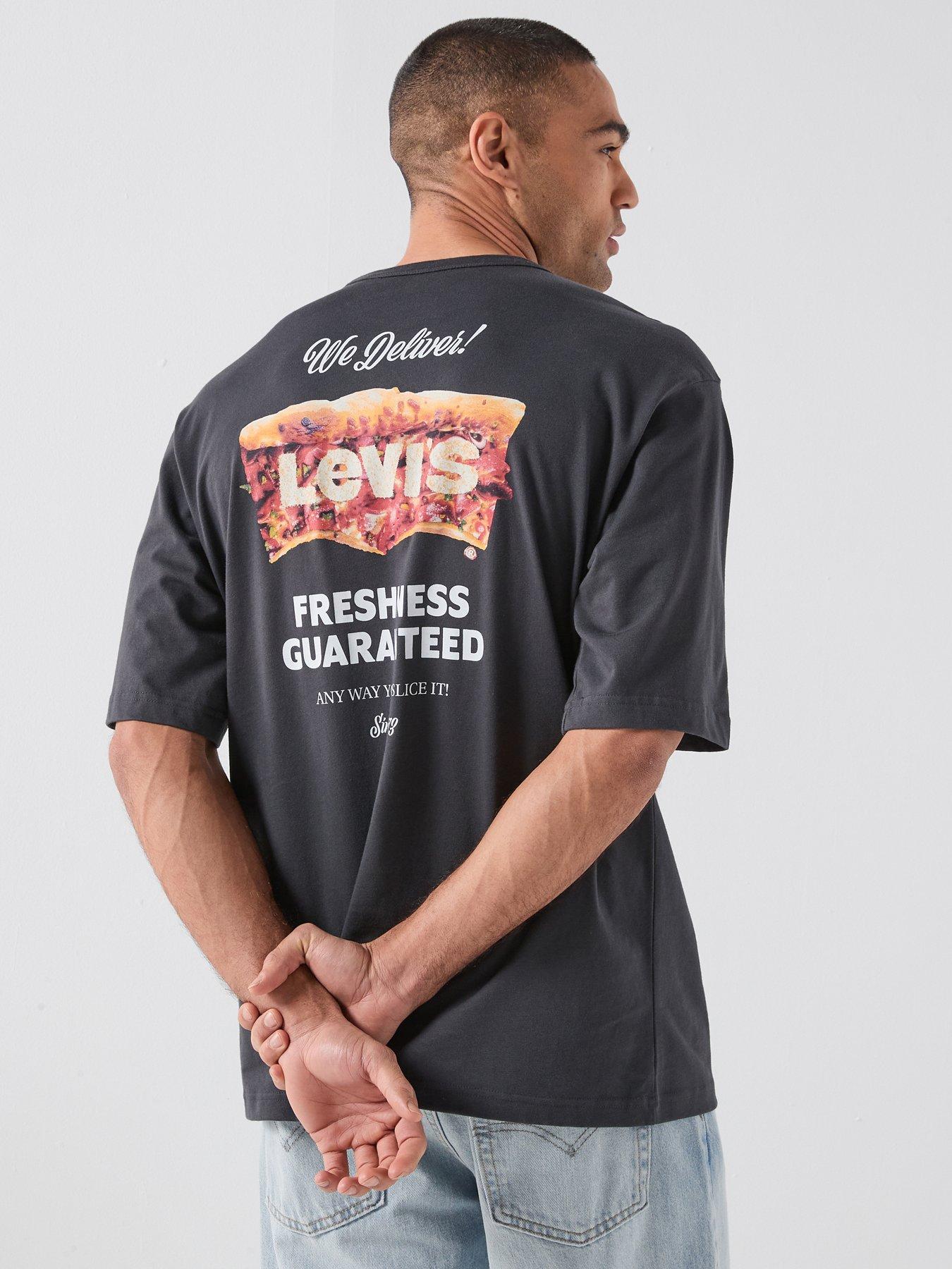 Levi's Pizza Back Graphic Loose Fit T-Shirt, Black, Size M, Men